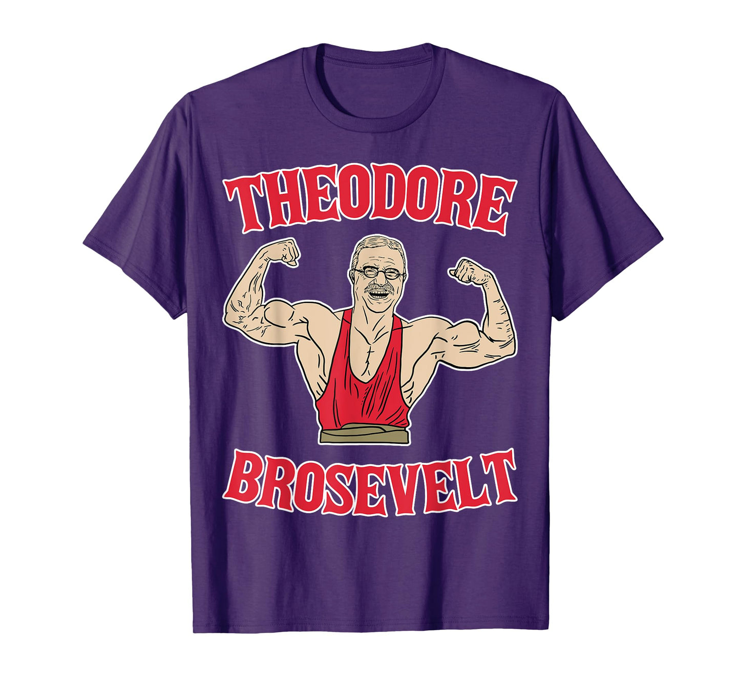 Teddy Brosevelt Theodore Roosevelt Body Building USA Flag T-Shirt