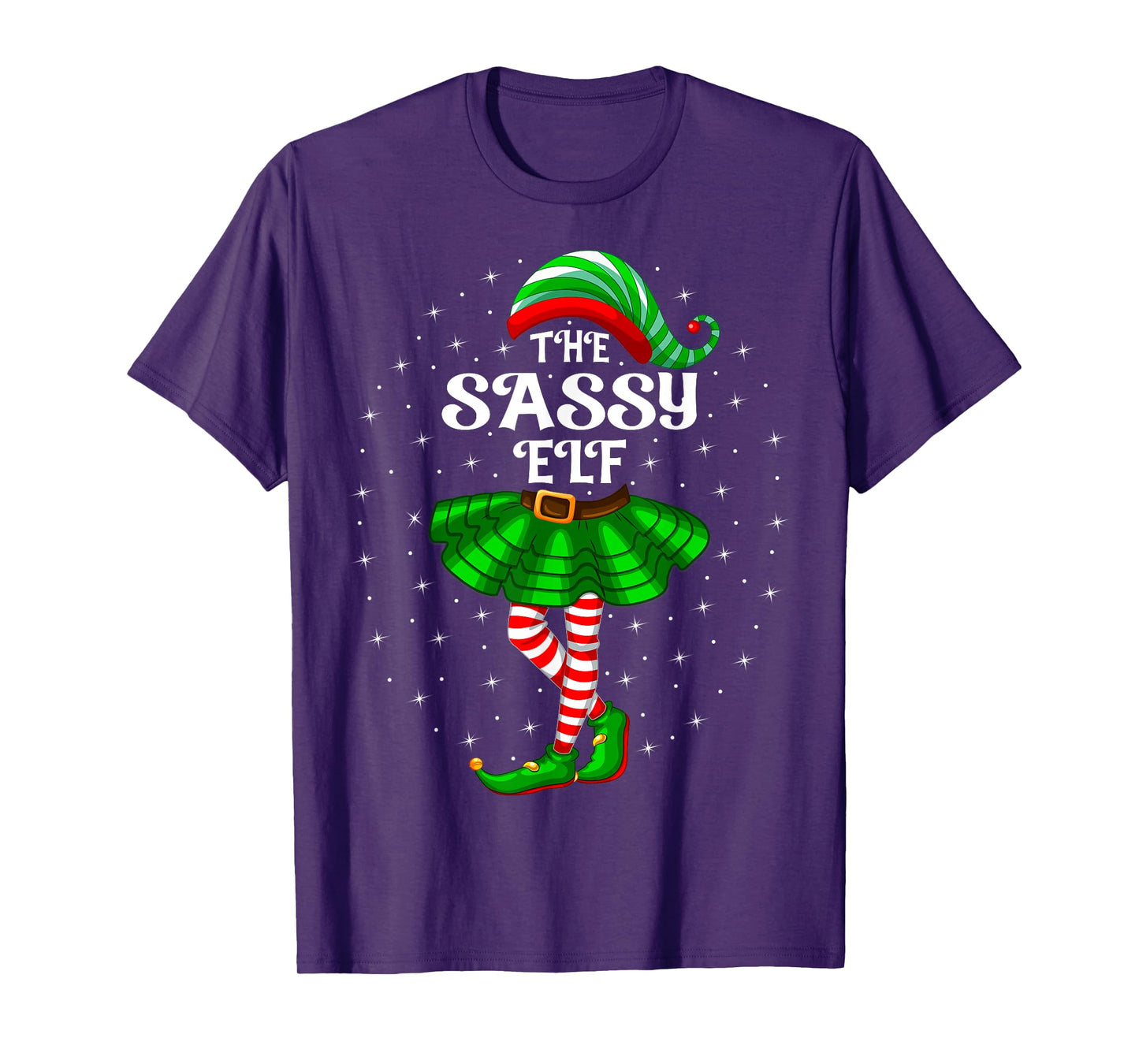 Xmas Family Matching Women Girls Mom The Sassy Elf Christmas T-Shirt