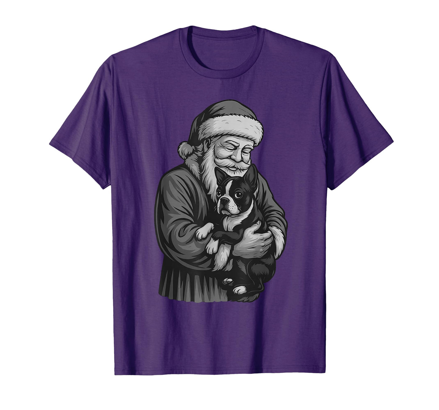 Boston Terrier Santa Claus Christmas Dog Lover T-Shirt