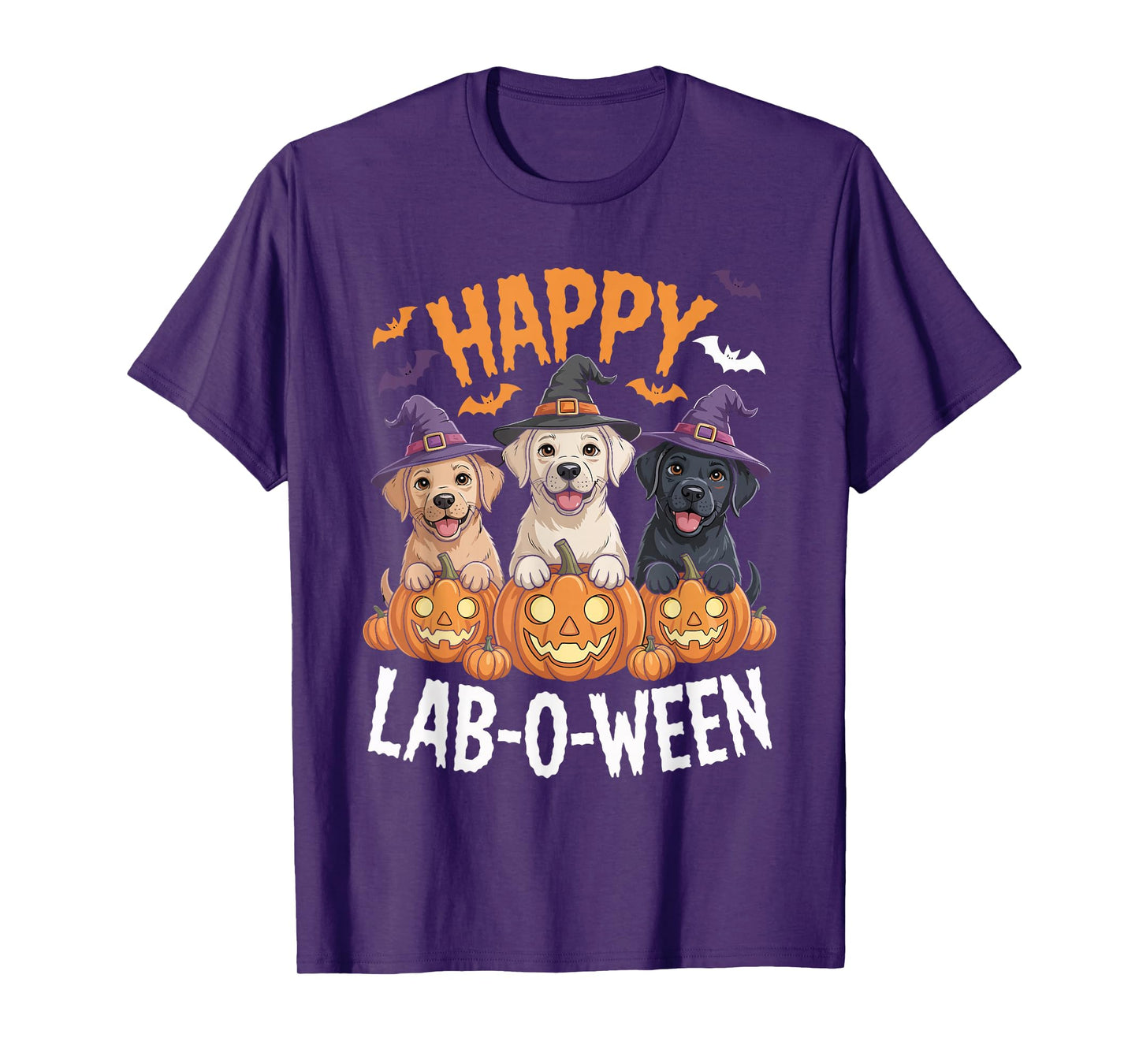 Happy Lab-O-Ween Labrador Dog Spooky Dog Lover Graphic T-Shirt