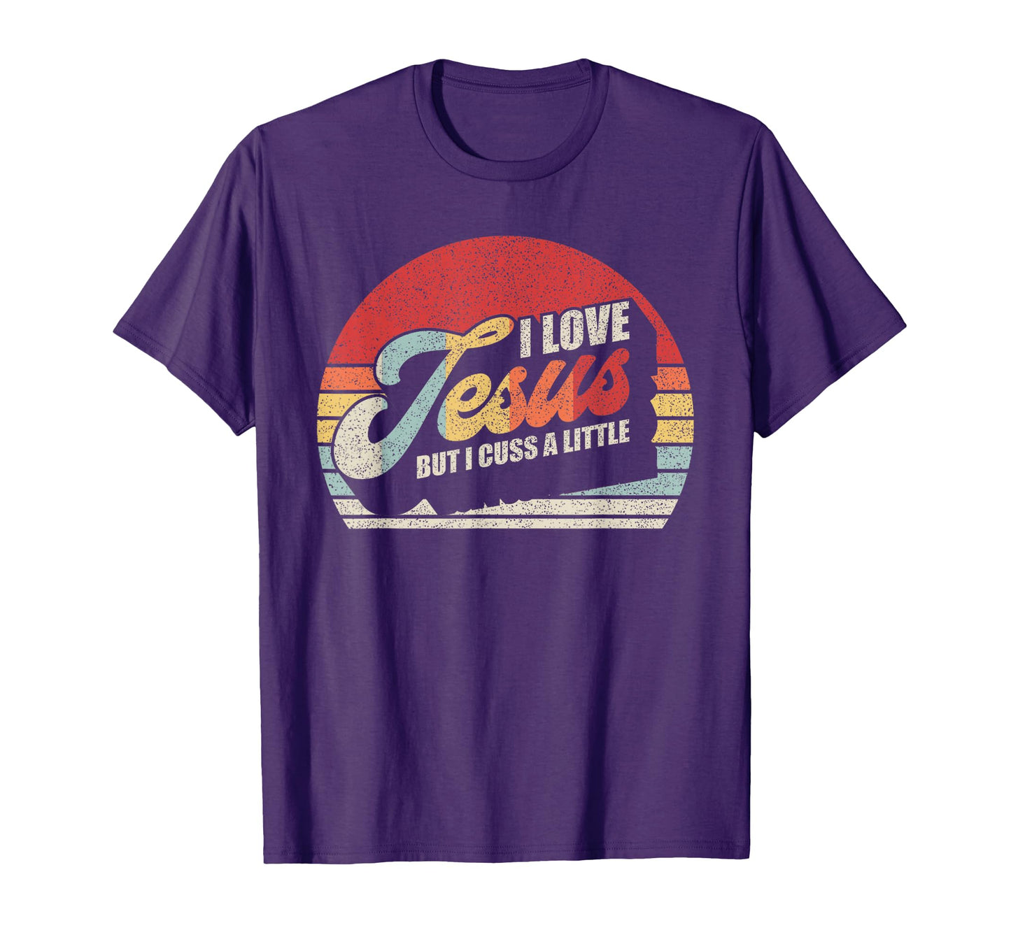 Vintage Retro I Love Jesus But I Cuss A Little Humorous T-Shirt