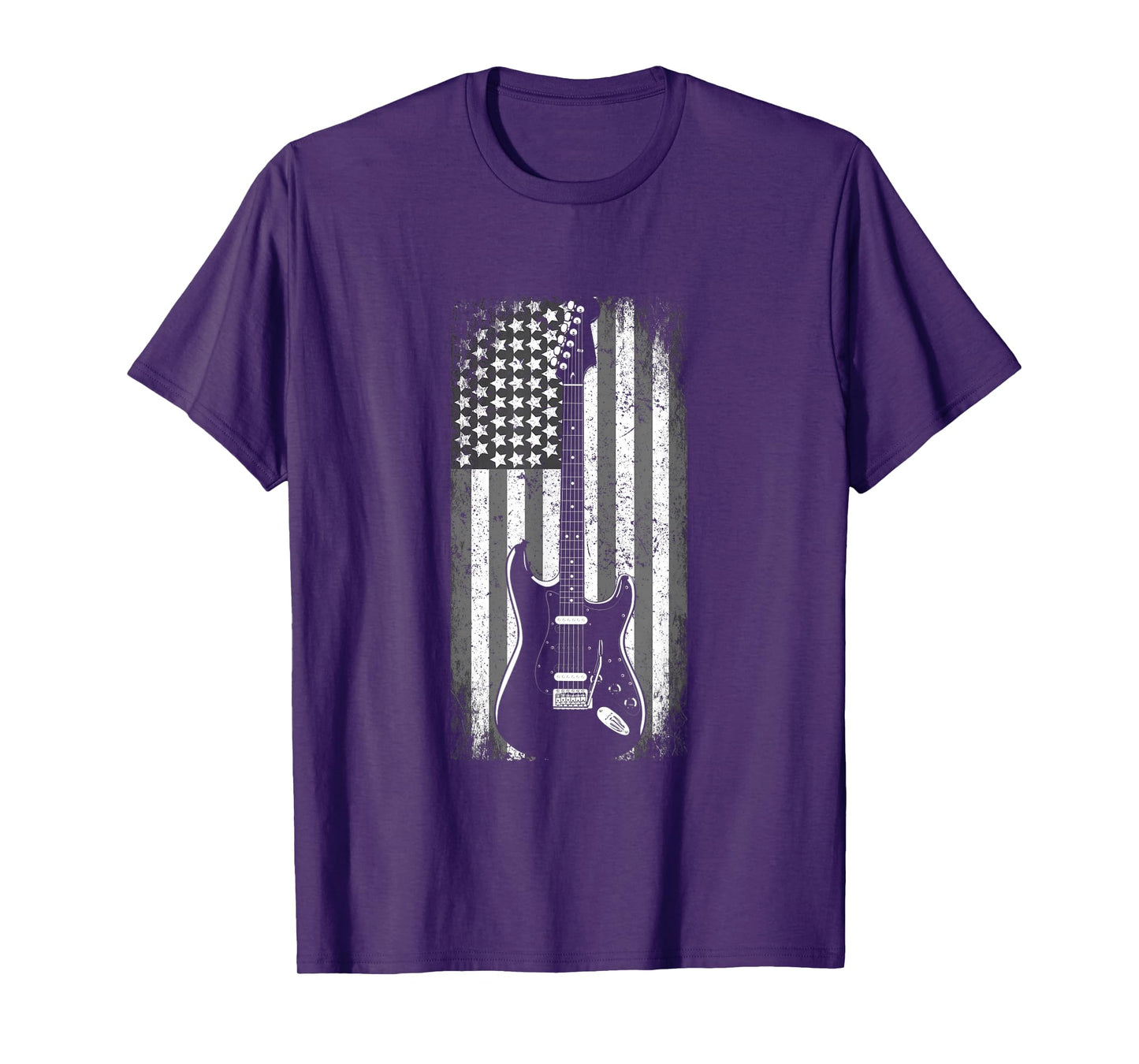 Vintage Rock and Roll Shirt USA American Flag Guitar T-Shirt