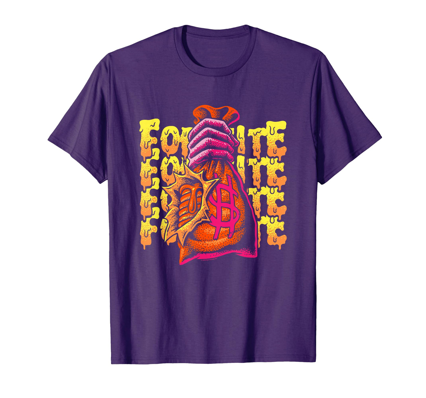 Fortnite Mancake Melting Distressed Big Chest Poster T-Shirt