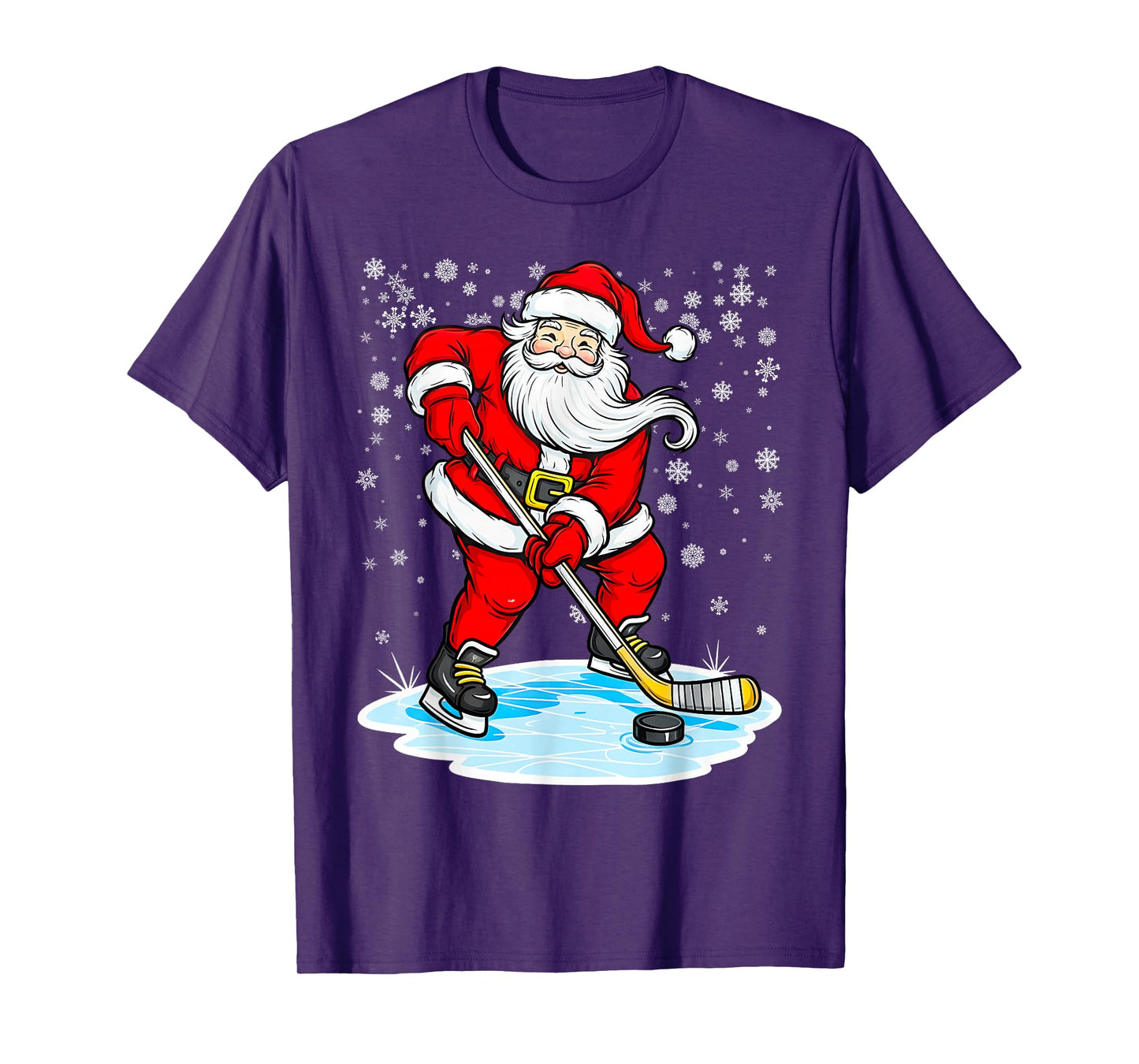 Ice Hockey Santa Claus Christmas Player Coach Team Dad T-Shirt