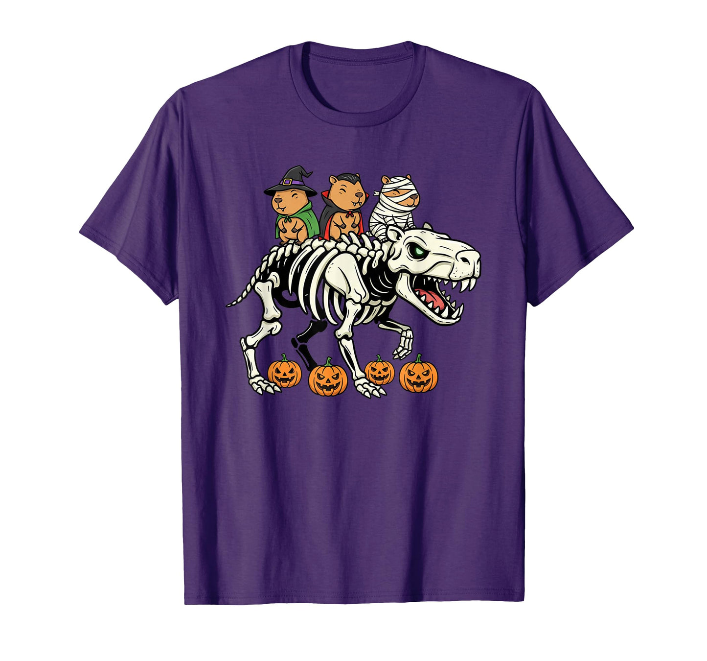 Capypara Skeleton Mummy Witch Halloween Kids Mens Womens T-Shirt