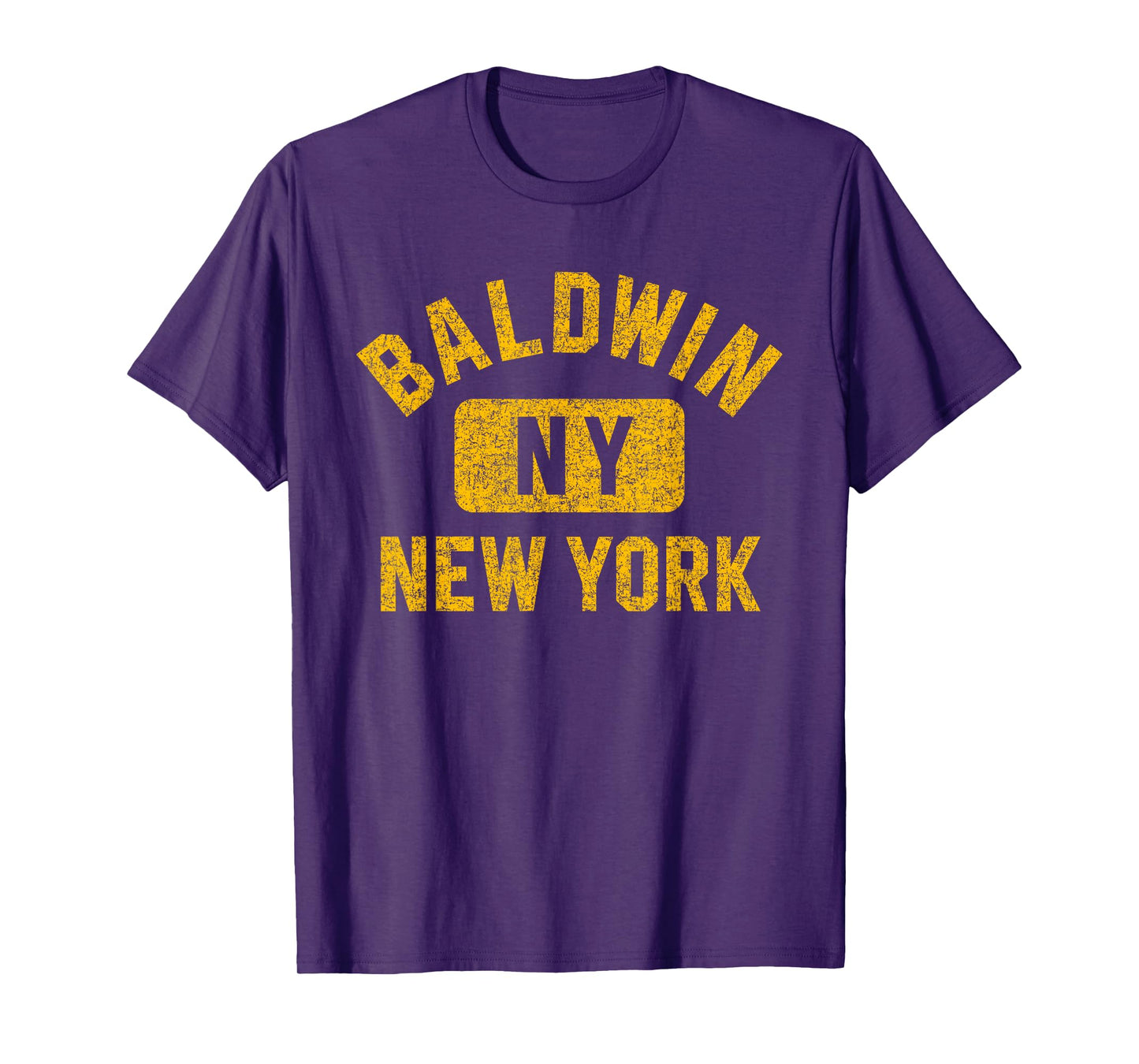 Baldwin NY New York Gym Style Distressed Amber Print T-Shirt
