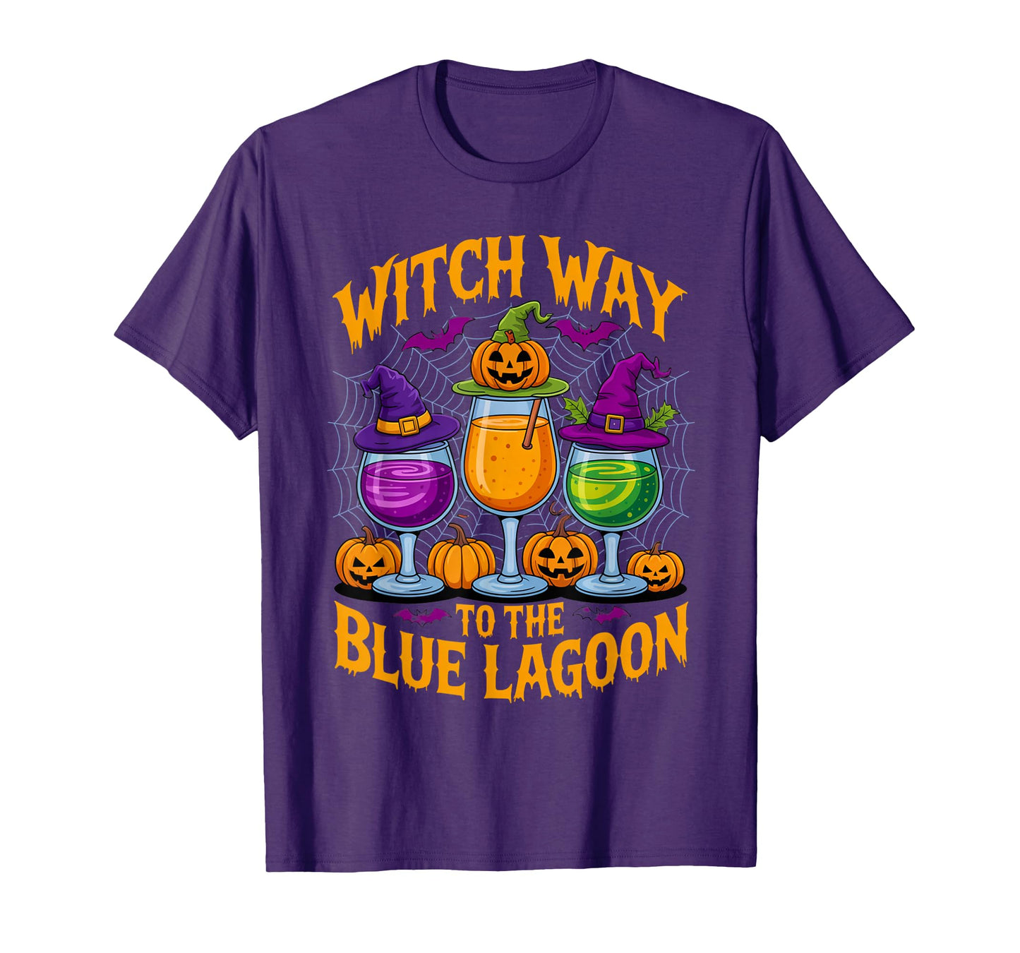 Witch Way to The Blue Lagoon Spooky Halloween Cocktail T-Shirt