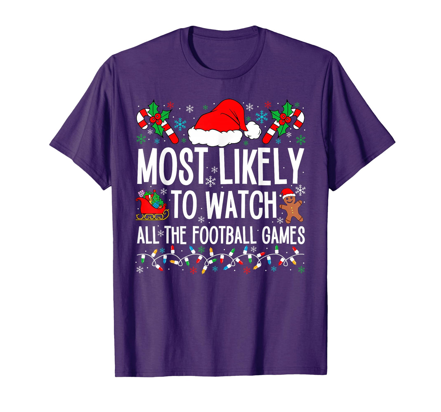 Funny Matching Most Likely Christmas Family 2024. Unisex Adults Football T-Shirt, Black, Small