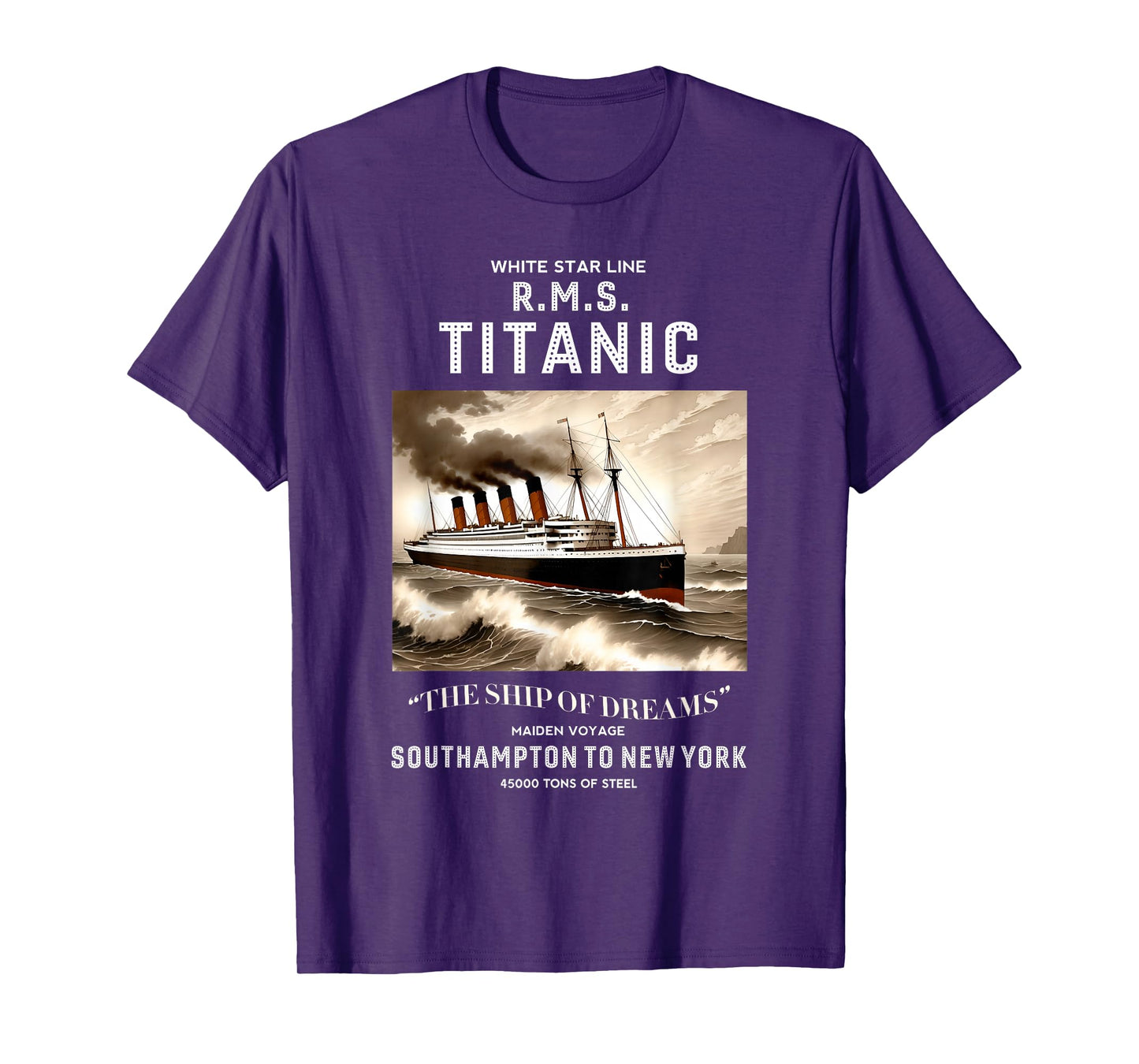 White Star Line RMS Titanic Ship Boys Kids Men T-Shirt