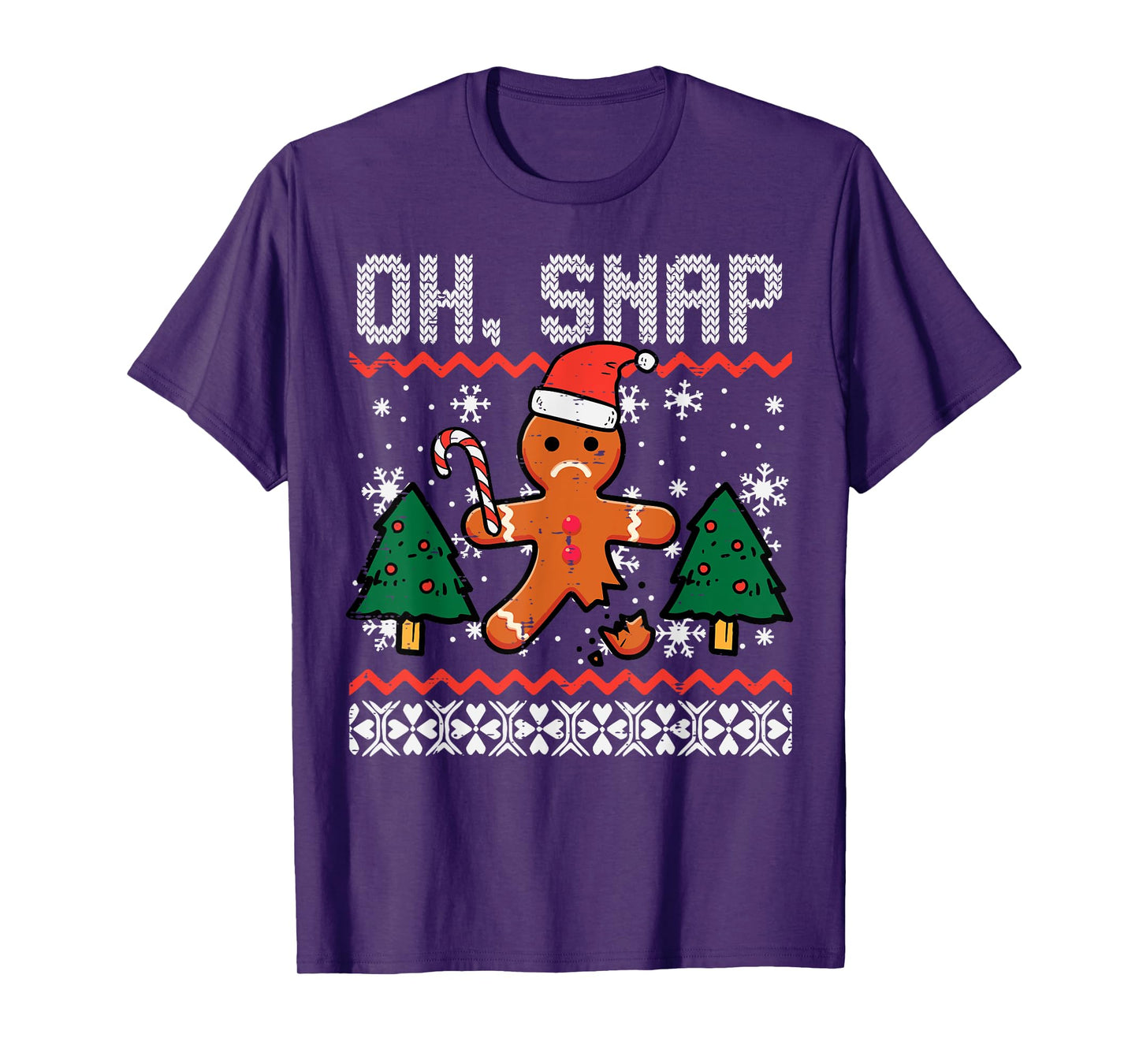 Christmas Gingerbread Broken Oh Snap Ugly Xmas Men Women Kid T-Shirt