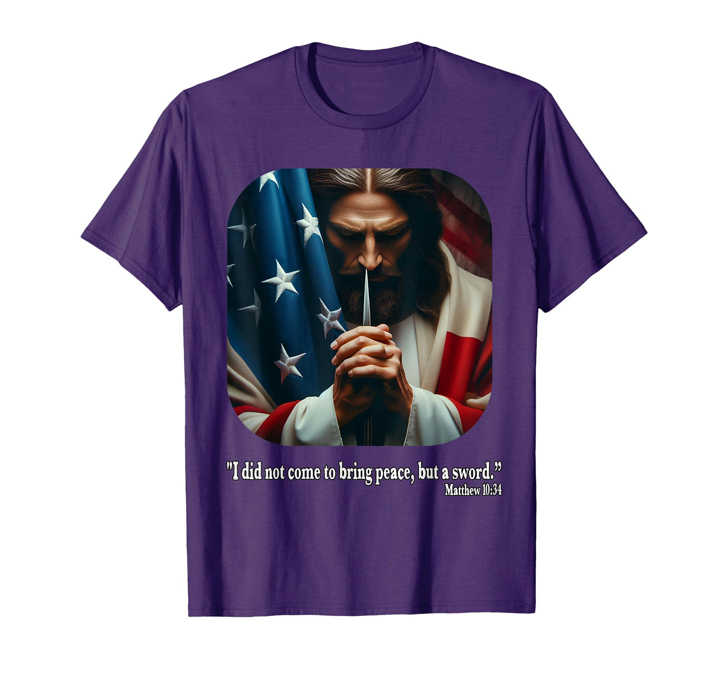 Jesus Fourth of July Bible Quote USA Flag Christian T-Shirt