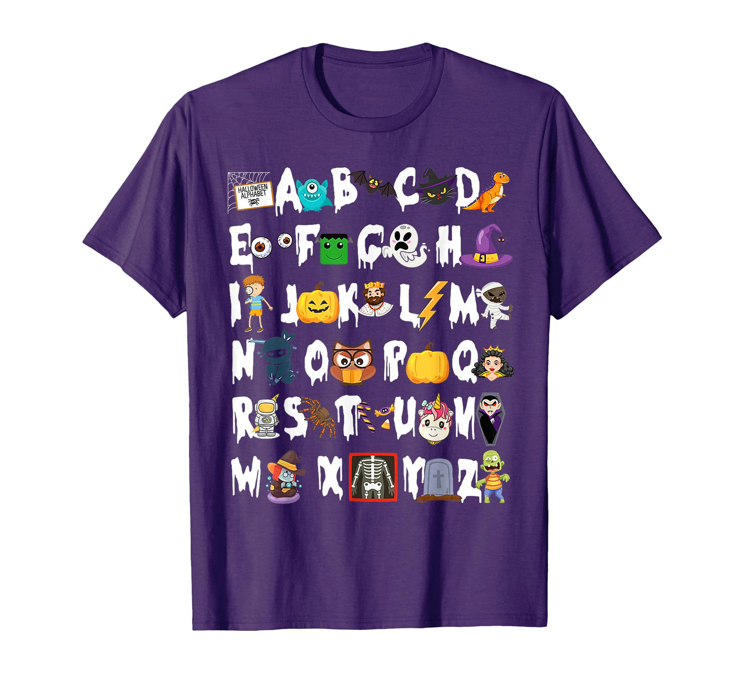 ABCs Learning Kindergarten Teacher Funny Halloween Alphabet T-Shirt