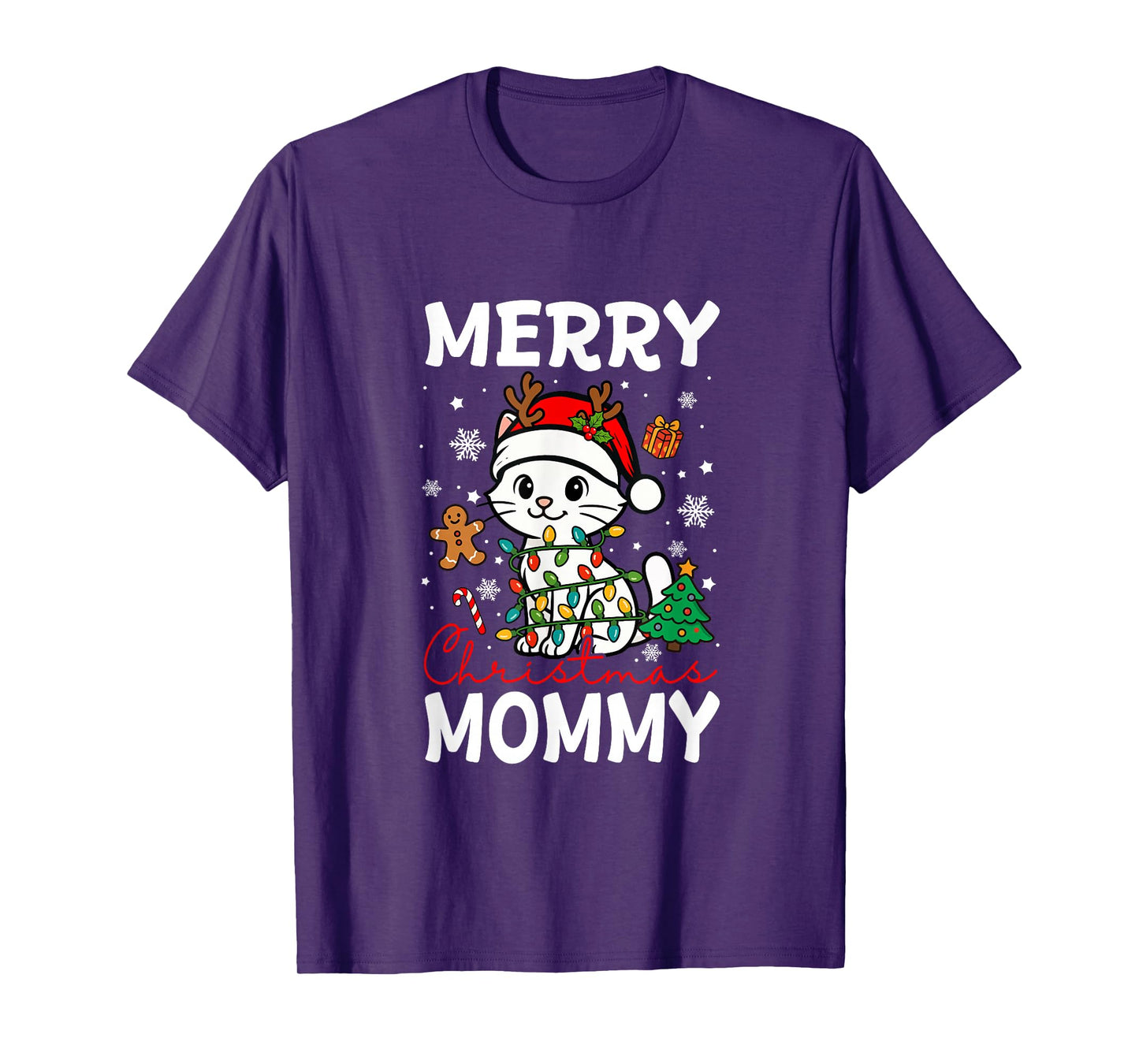 Merry Christmas Mommy Santa Cat Funny Owner Lover Family T-Shirt