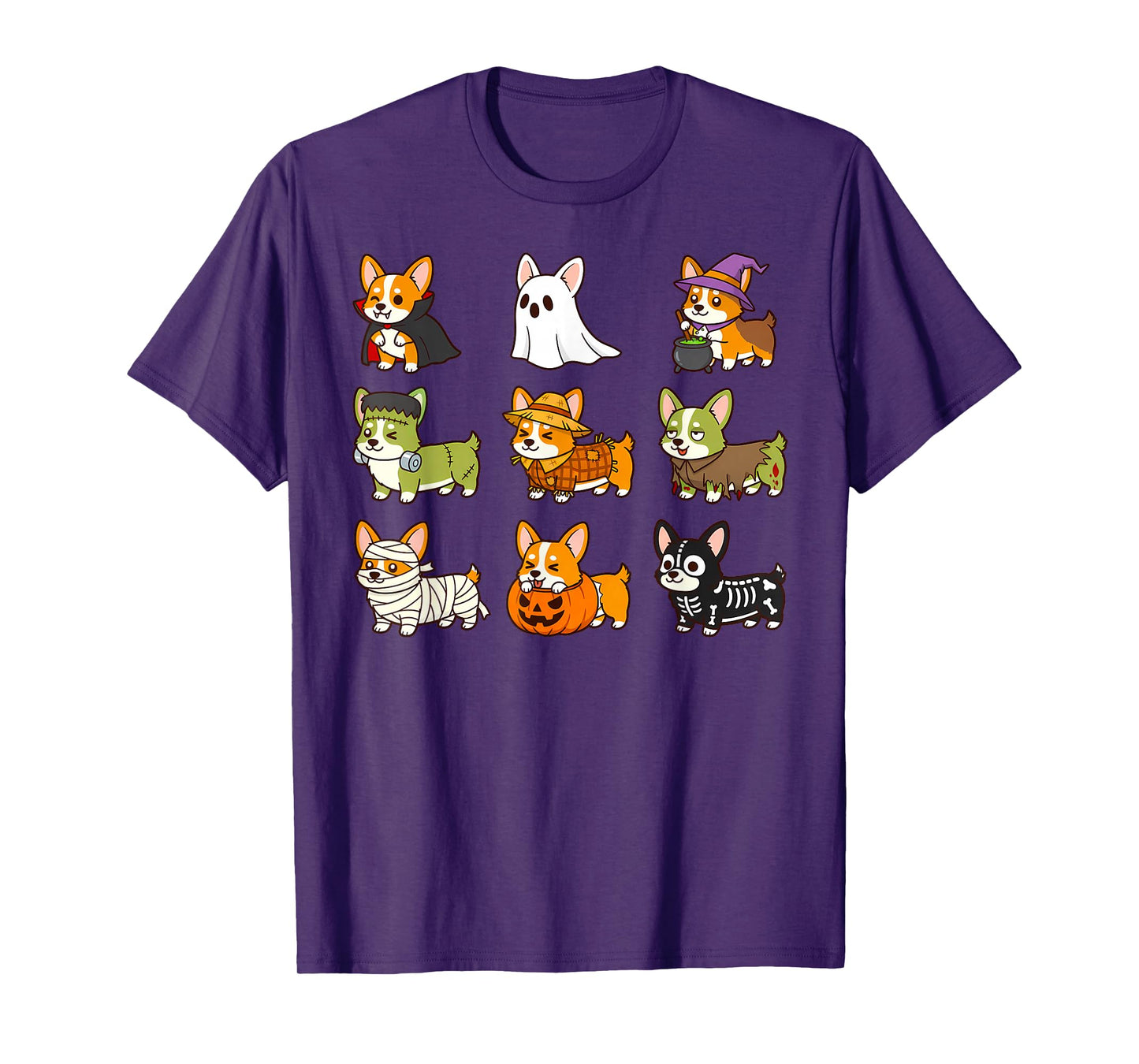 Cute Corgi Dog Kawaii Puppy Spooky Monsters Halloween Canine T-Shirt