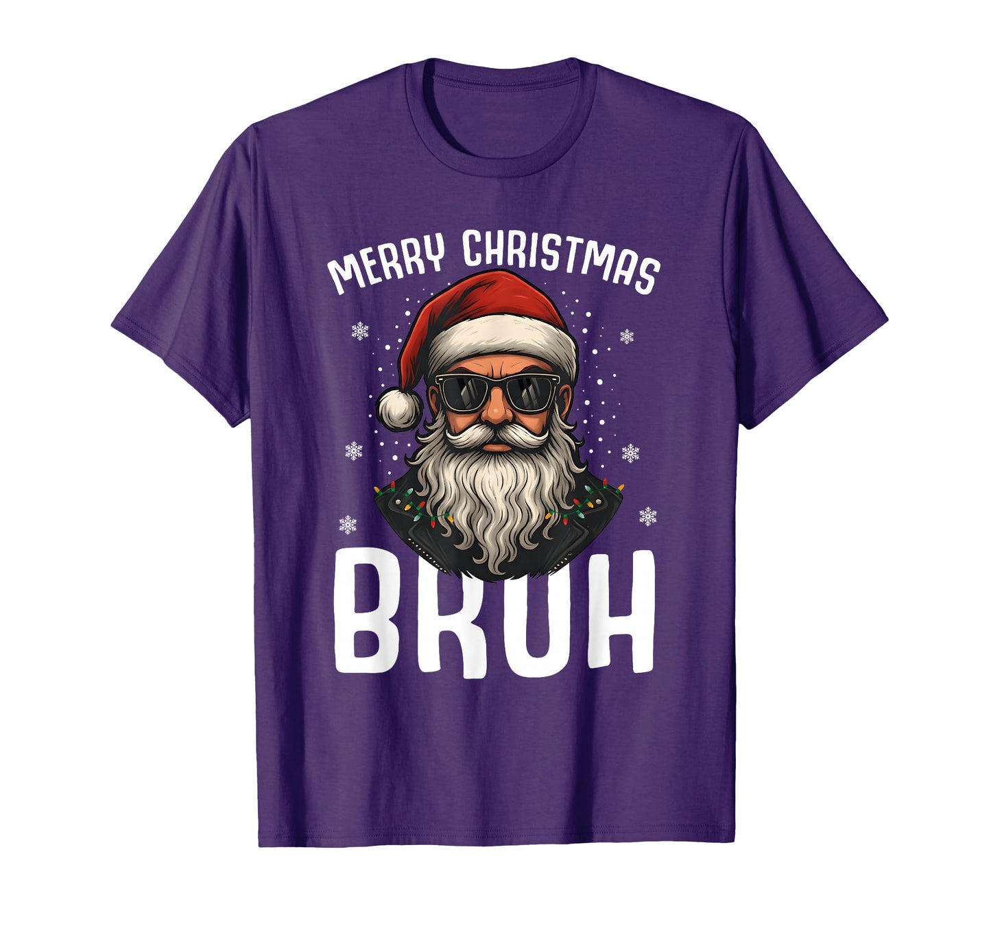 Merry Christmas Bruh Funny Santa Claus Retro Men Women Kids T-Shirt