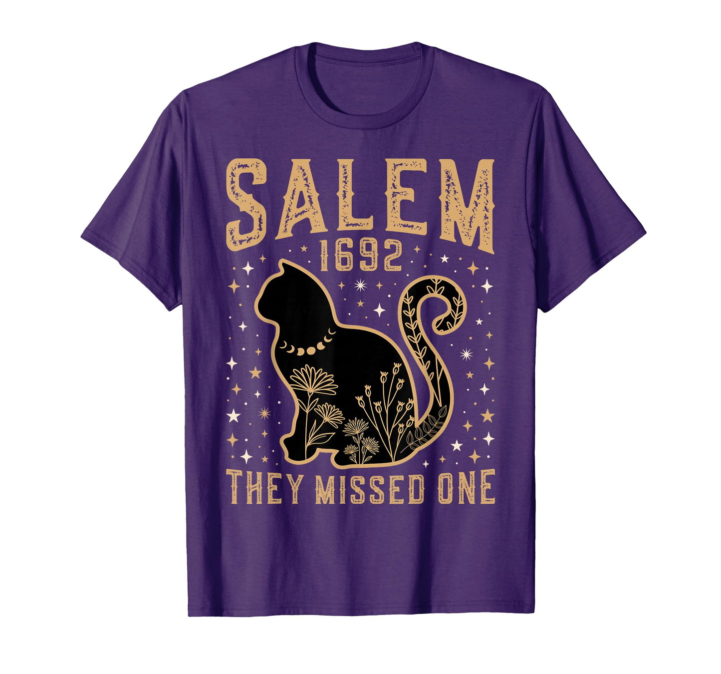 1692 They Missed One Shirt Salem Witch Trials Black Cat Moon T-Shirt