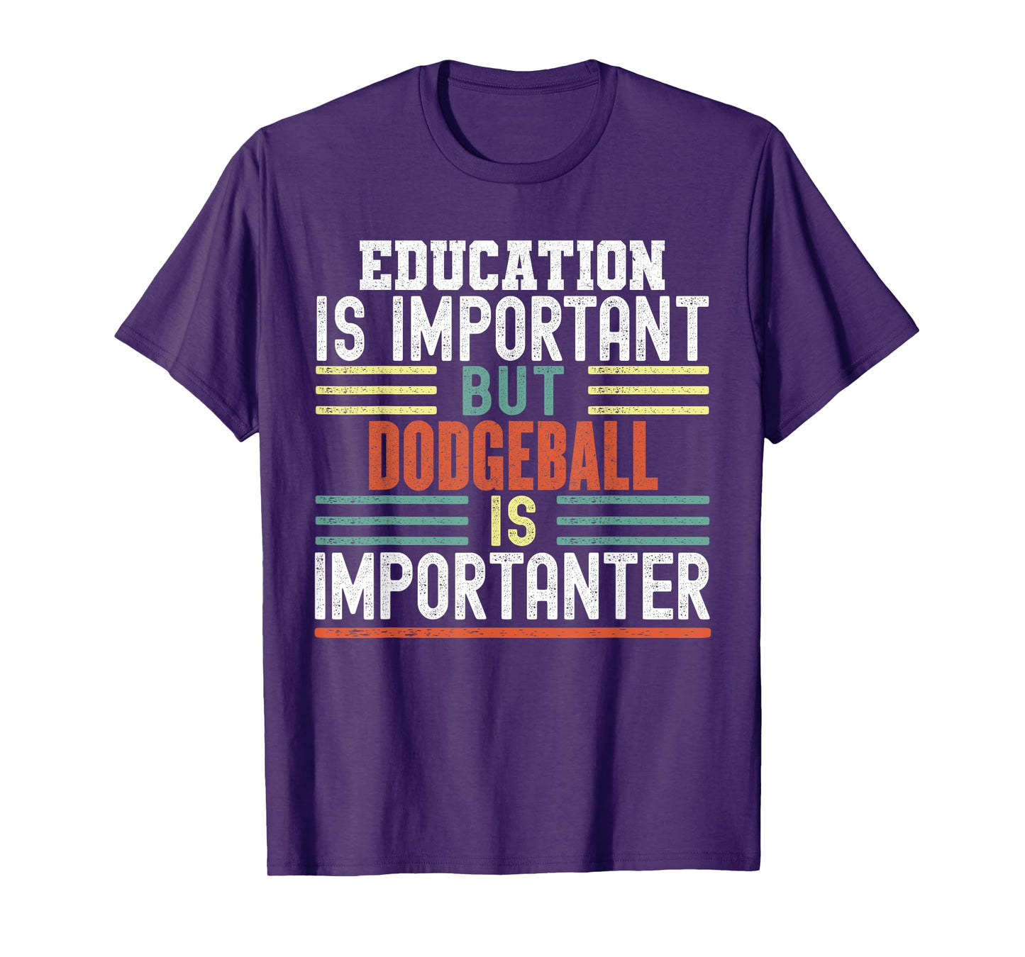 Dodgeball Funny Sayings Sarcastic Humor Gifts Kids Sports Enthusiasts Unisex-Kids Short Sleeve T-Shirt Black Small Education is Important but Dodgeball is Importanter Funny T-Shirt
