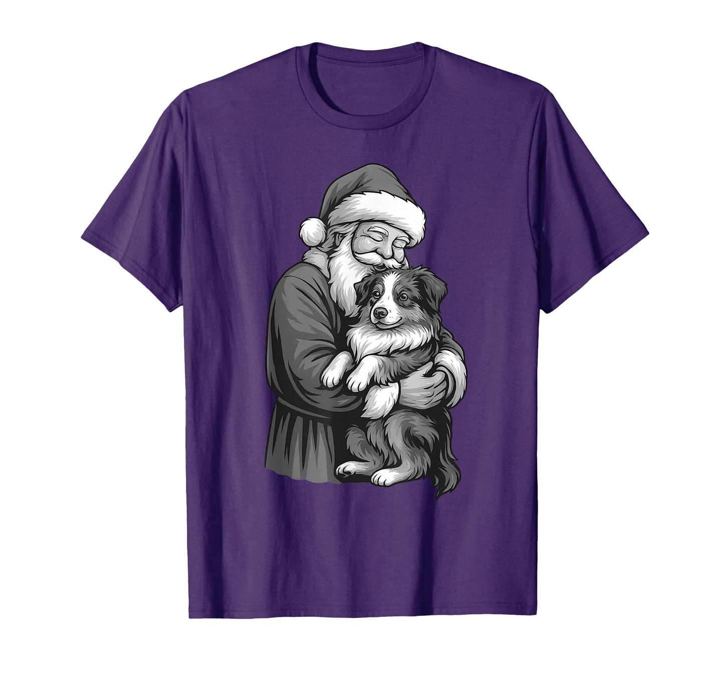 Australian Shepherd Santa Claus Christmas Dog Lover T-Shirt