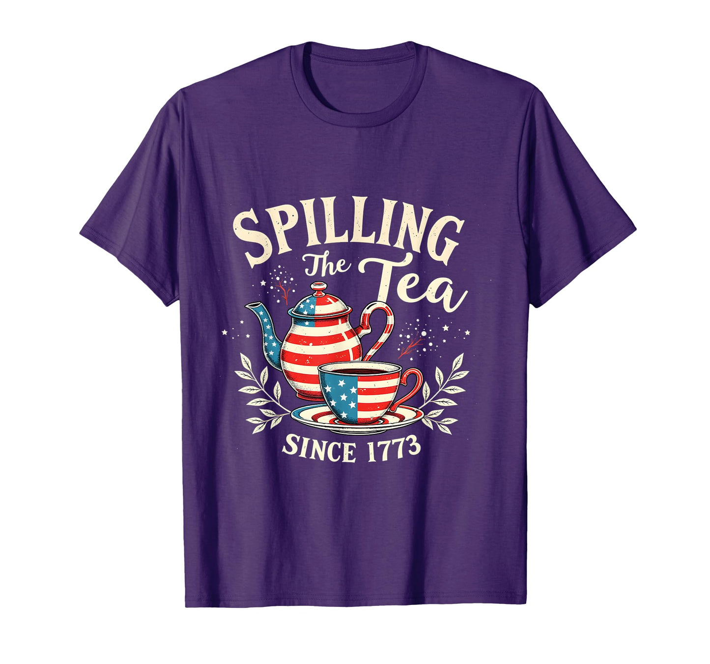 Spilling the Tea Since 1773 Patriotic Retro USA Design T-Shirt