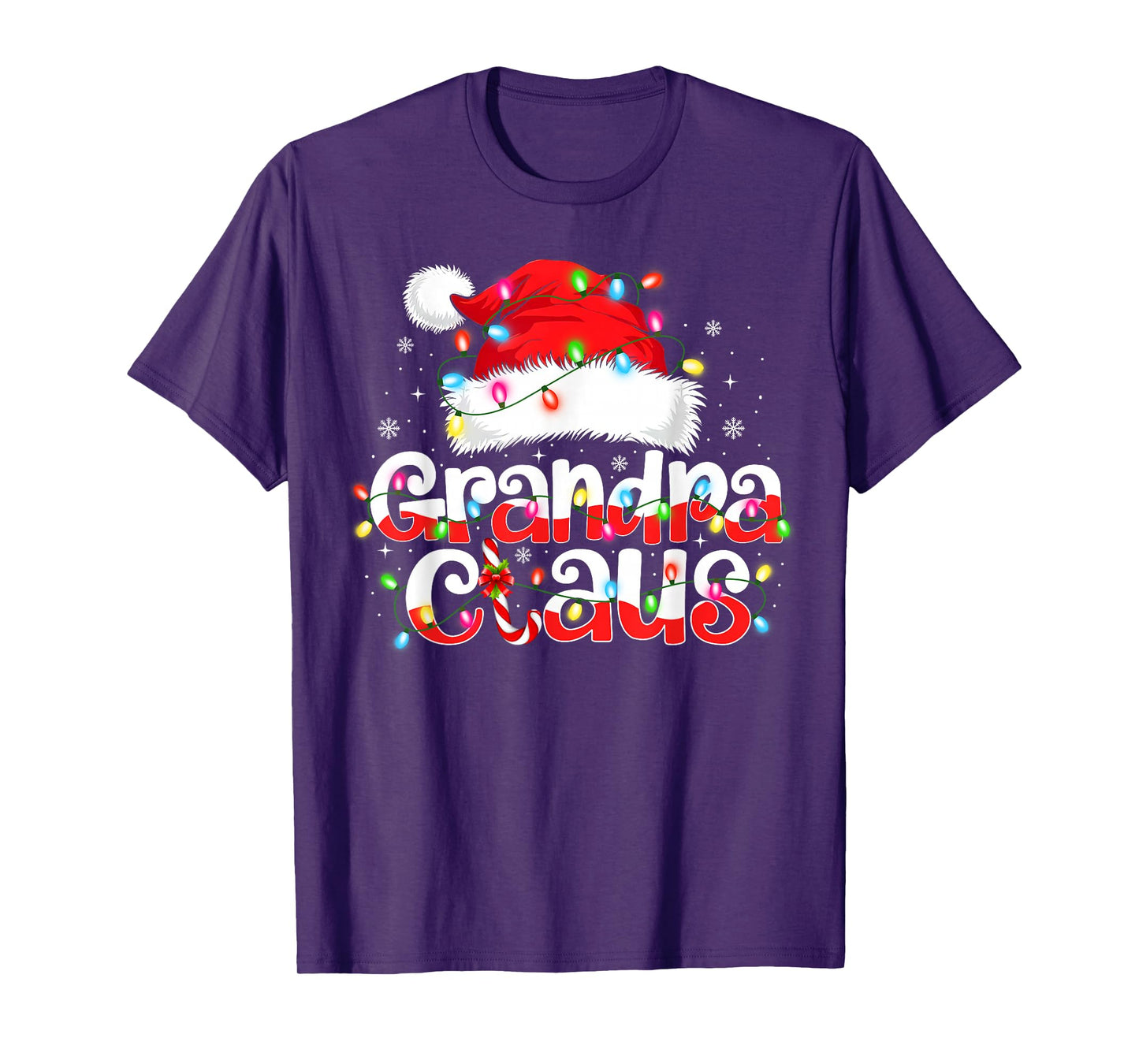 Grandpa Claus Shirt Christmas Lights Pajama Family Matching T-Shirt