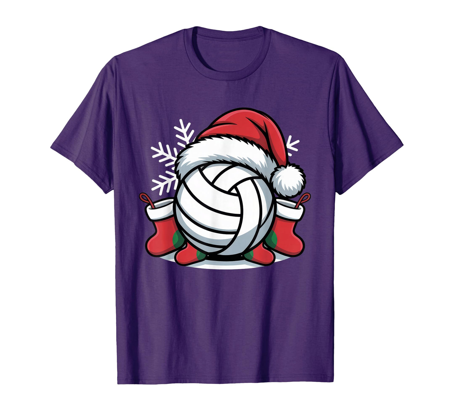 Festive Volleyball Santa Hat Fans Christmas Spirit T-Shirt