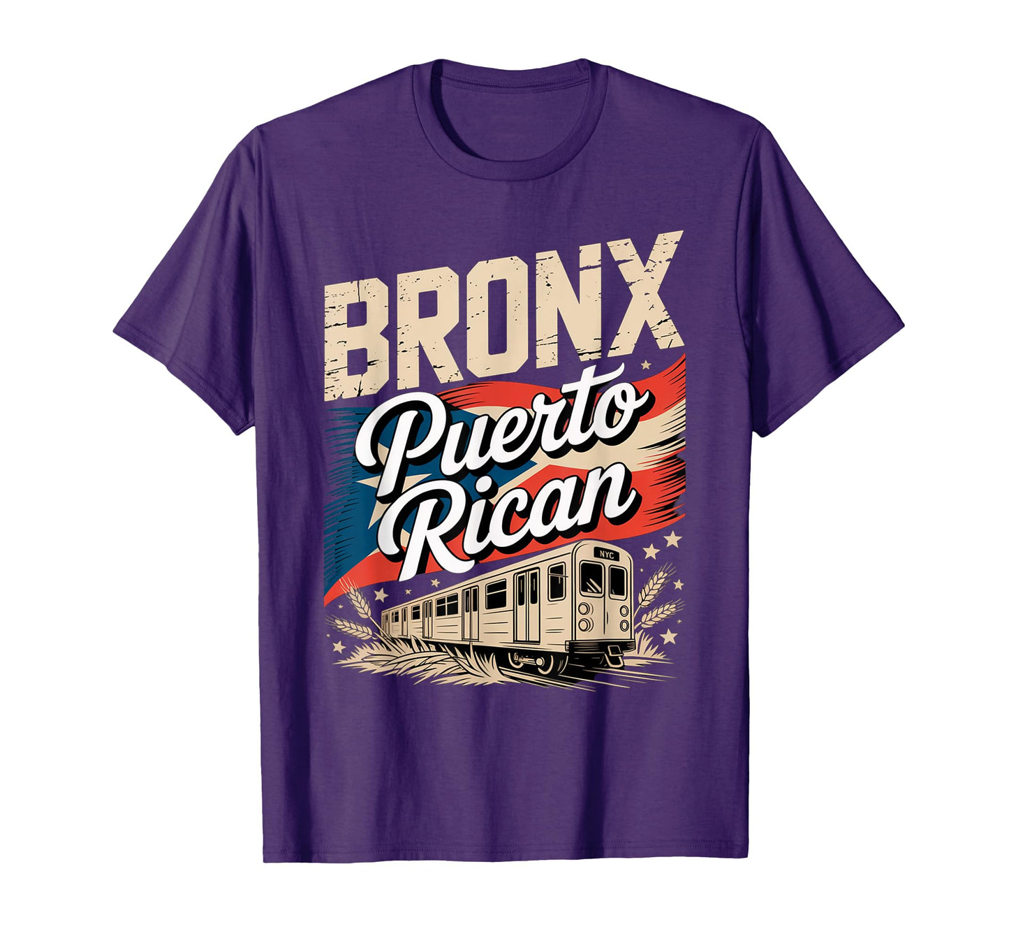 Bronx Puerto Rican Heritage Subway Train Vintage Urban Pride T-Shirt