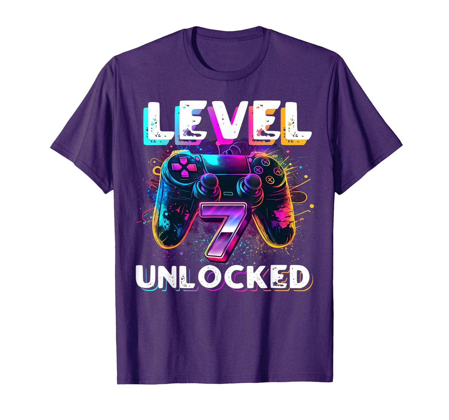 Level 7 Unlocked Shirt Funny Video Gamer 7th Birthday Gift T-Shirt
