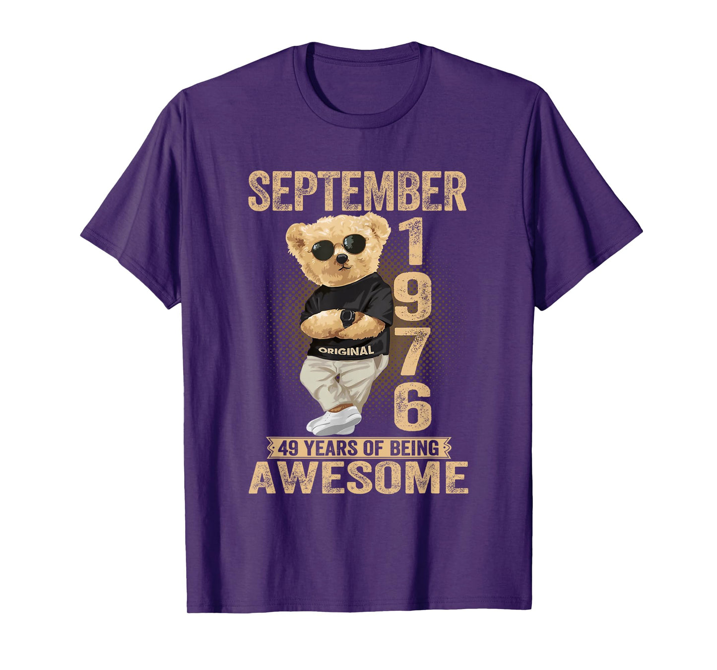 September 49th Birthday Men Women 1976 Awesome Teddy Bear T-Shirt