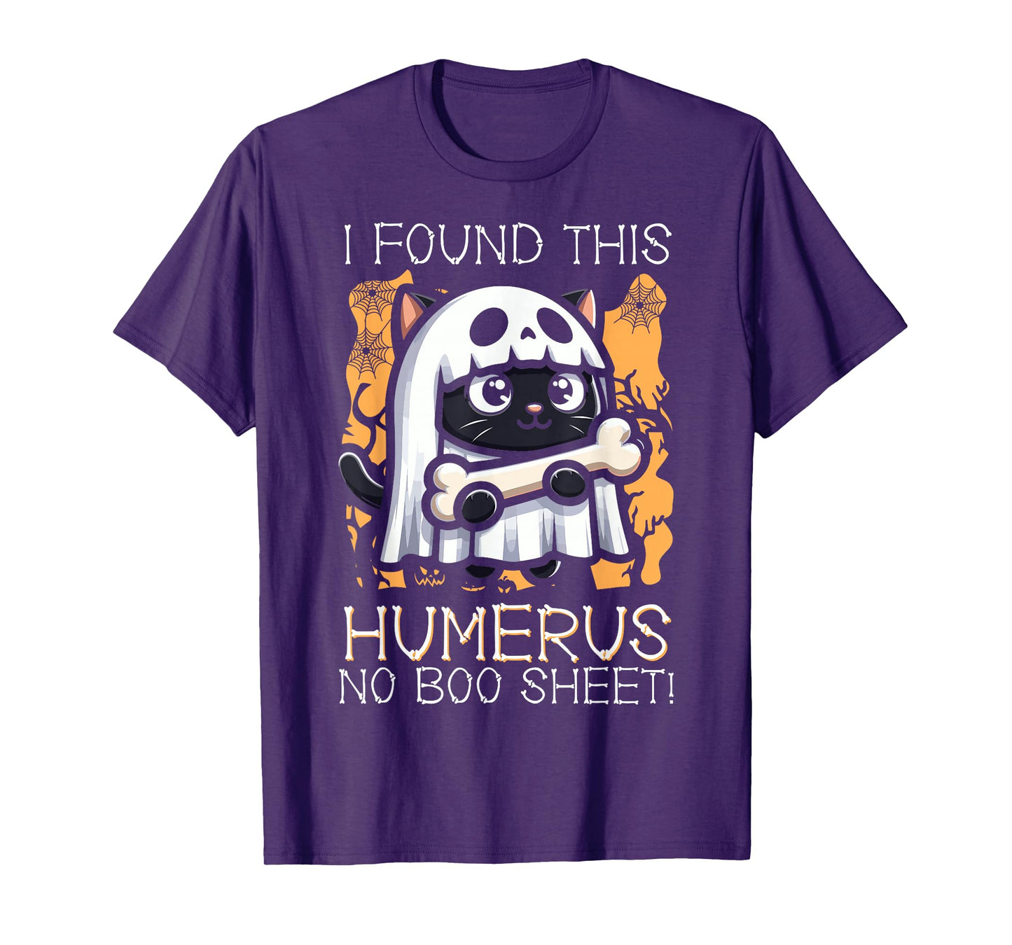 I Found This Humerus No Boo Sheet - Funny Cat Halloween T-Shirt