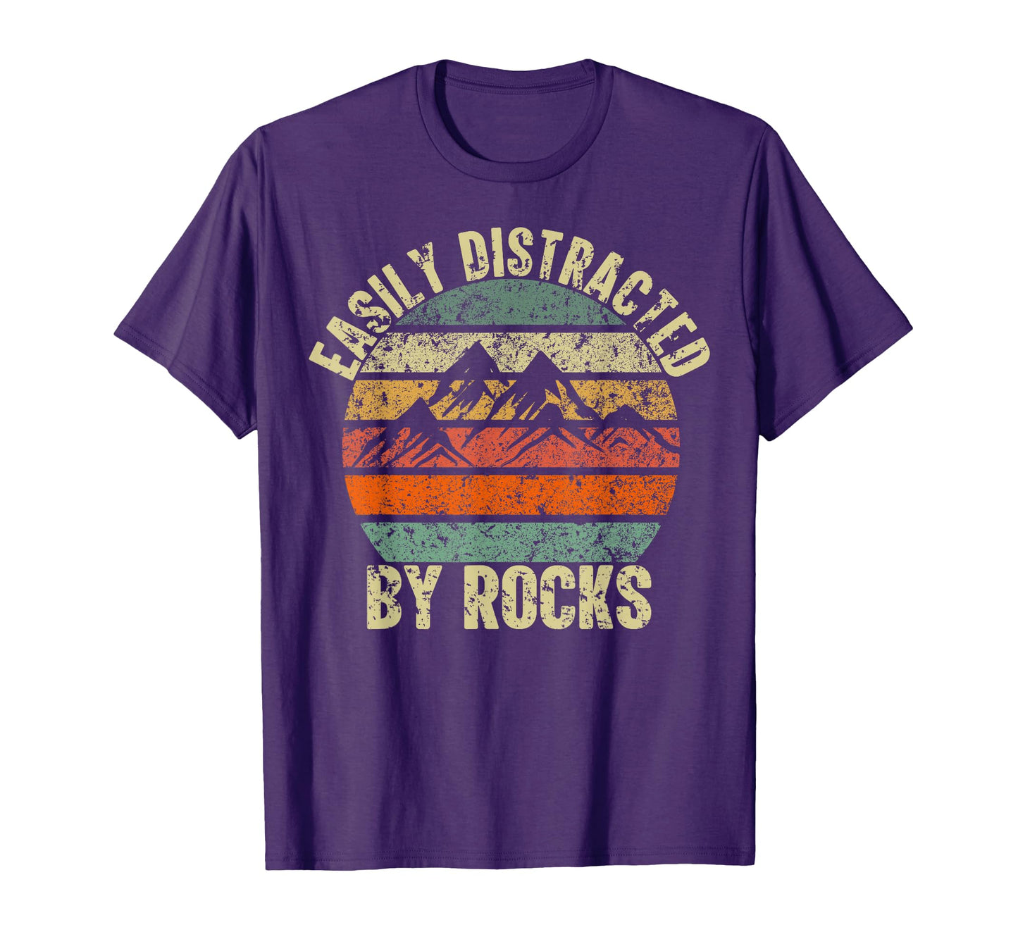 Easily Distracted By Rocks Collector Lover Geologist Vintage T-Shirt