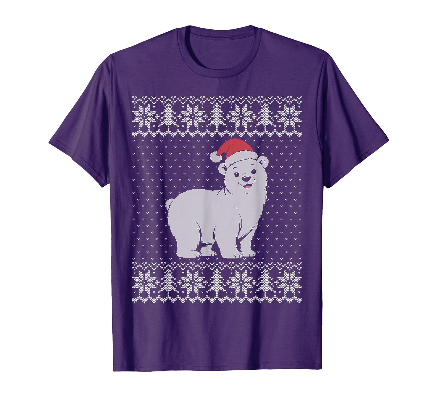 Polar Bear Christmas Sweater, Cute White Bear Santa hat T-Shirt