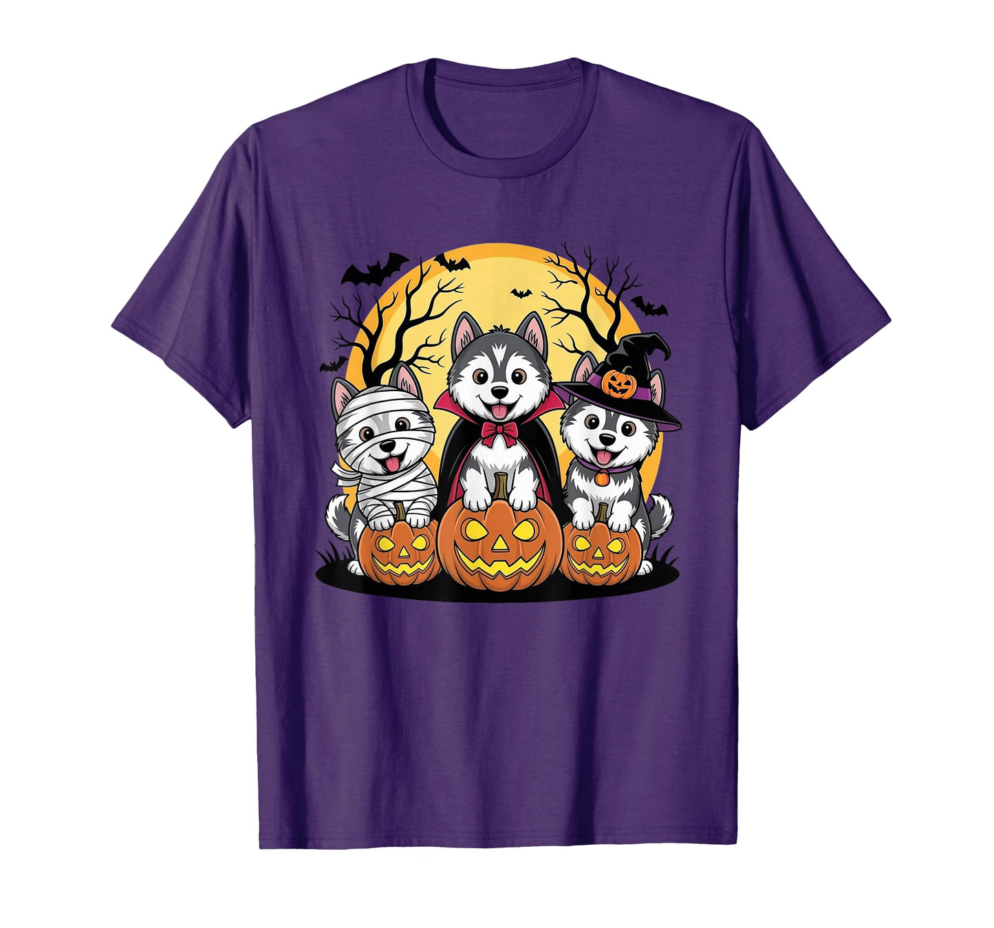 Husky Siberian Dogs Halloween Husky Dog Mom Husky Lover T-Shirt