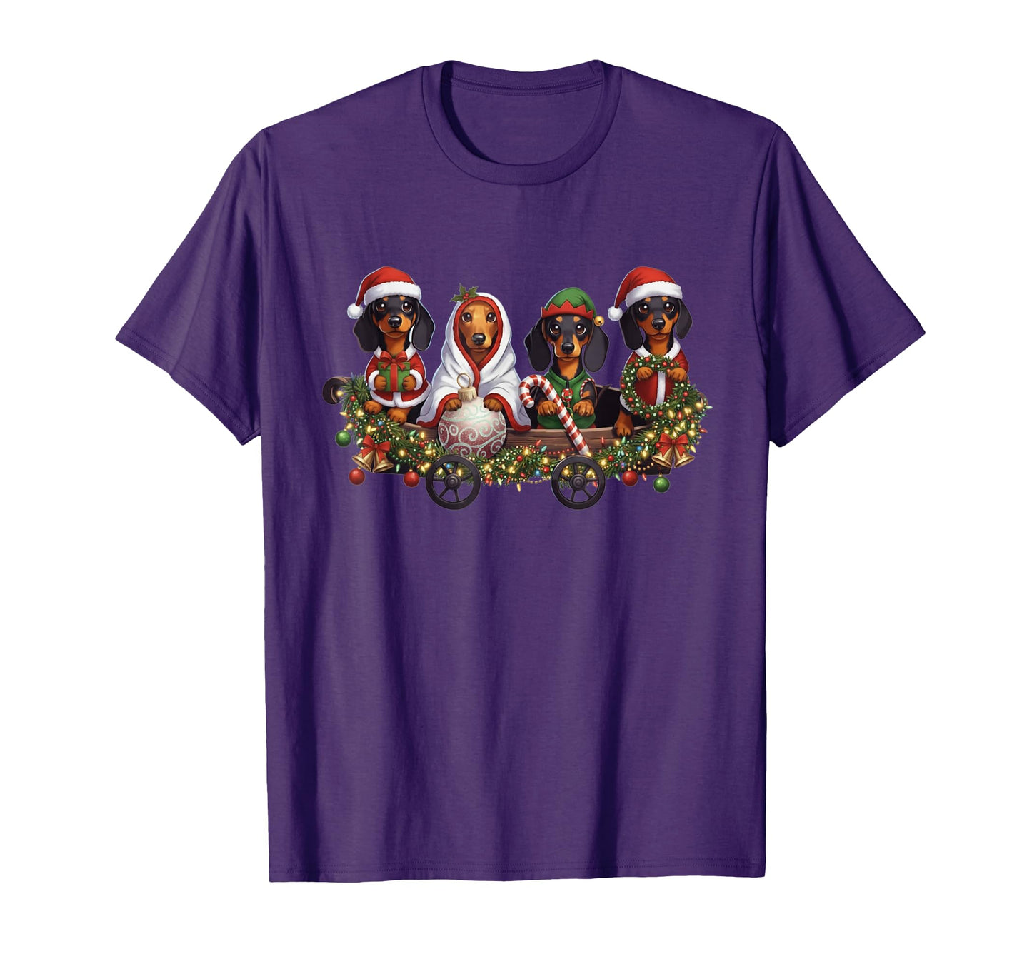 Dachshund Dog Santa Xmas Wiener Matching Family T-Shirt