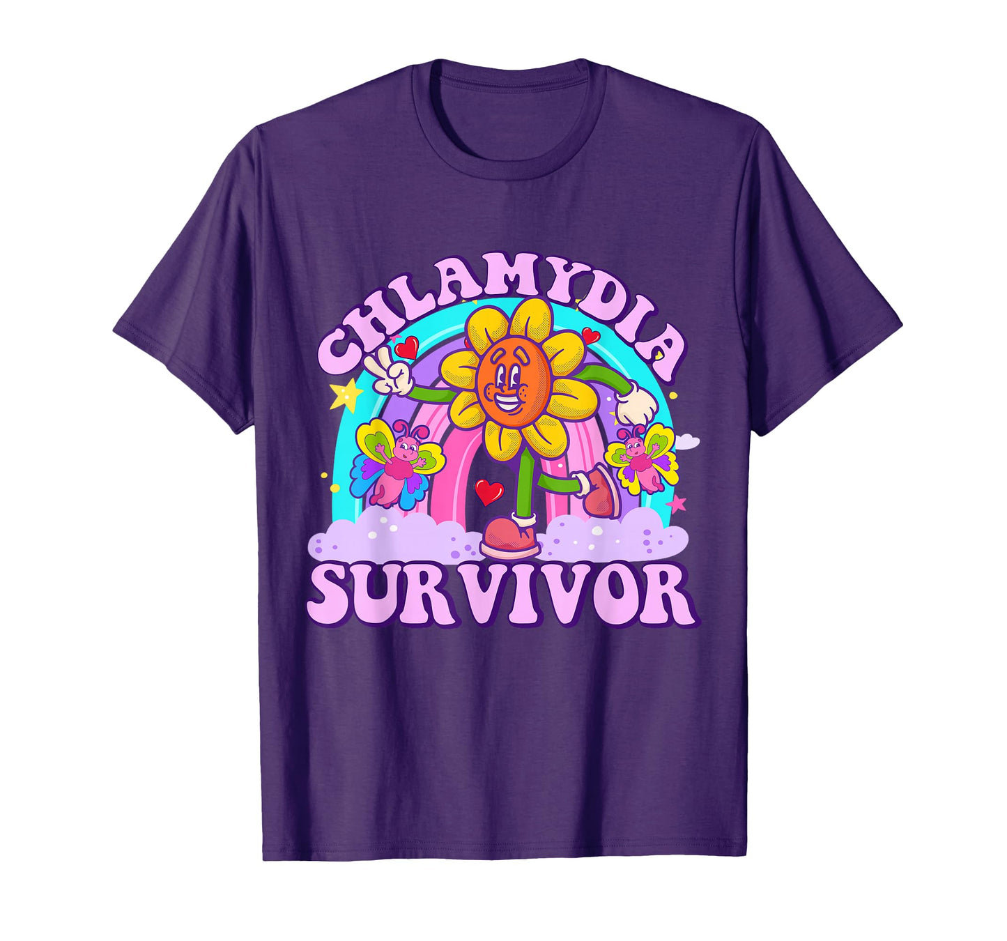 Chlamydia Survivor Funny Sarcastic Ironic Y2K Inappropriate T-Shirt