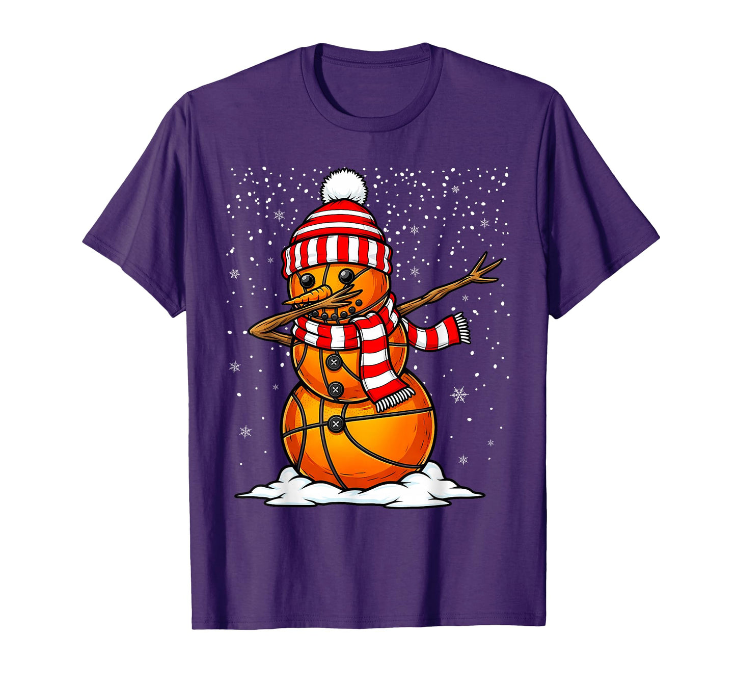 Dabbing Snowman Basketball Ball Christmas Santa Boys Dab T-Shirt