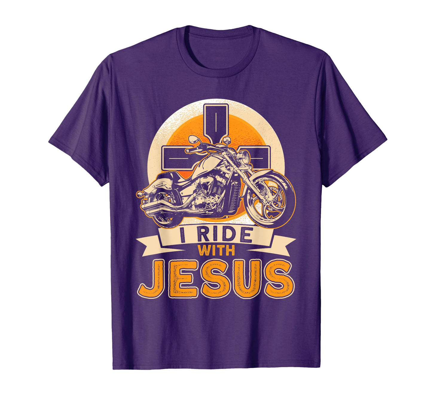 Christian Motorcycle Biker I Ride With Jesus Faith T-Shirt