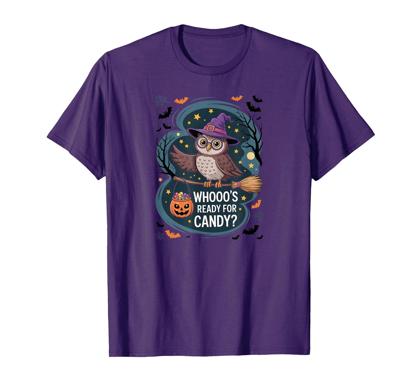 Halloween Cute Owl Whooo’s Ready for Candy T-Shirt