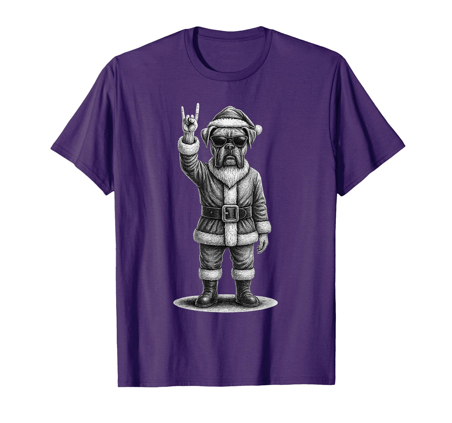 Boxer Dog Rock Music Christmas Dog Lover T-Shirt
