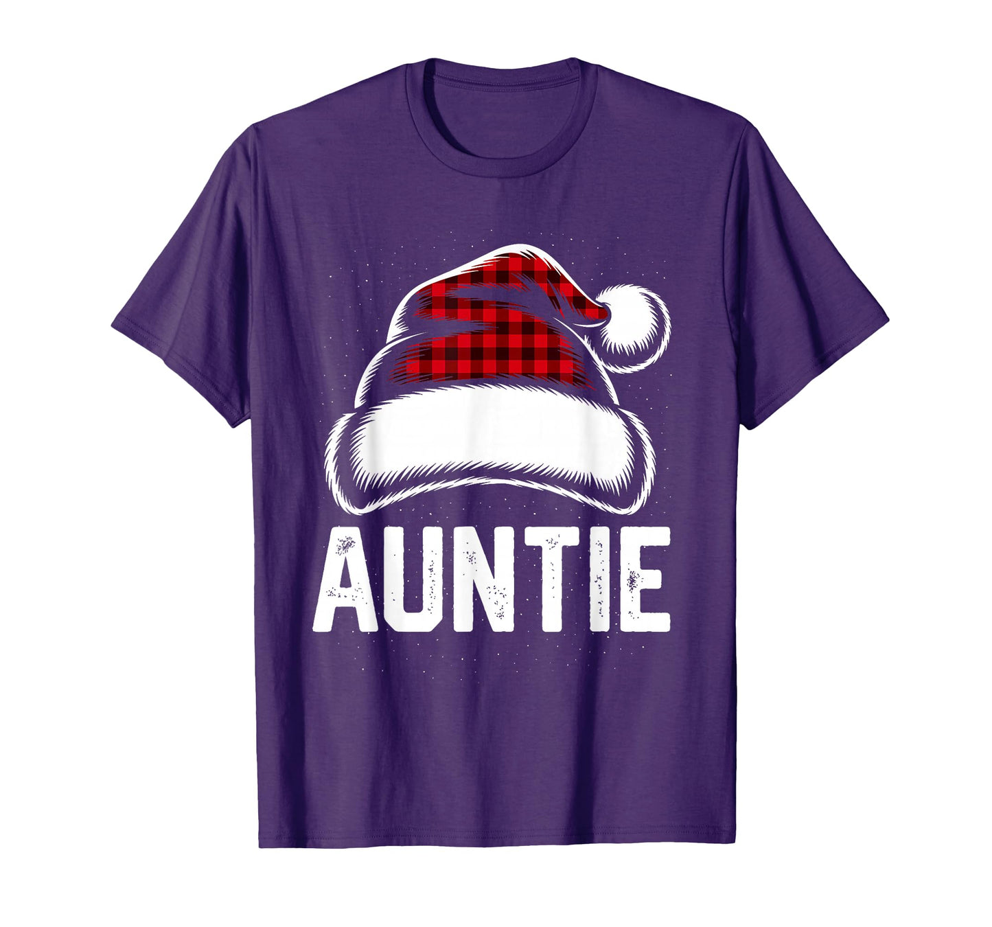 Auntie Santa Red Plaid Christmas Family Matching Pajama Xmas T-Shirt