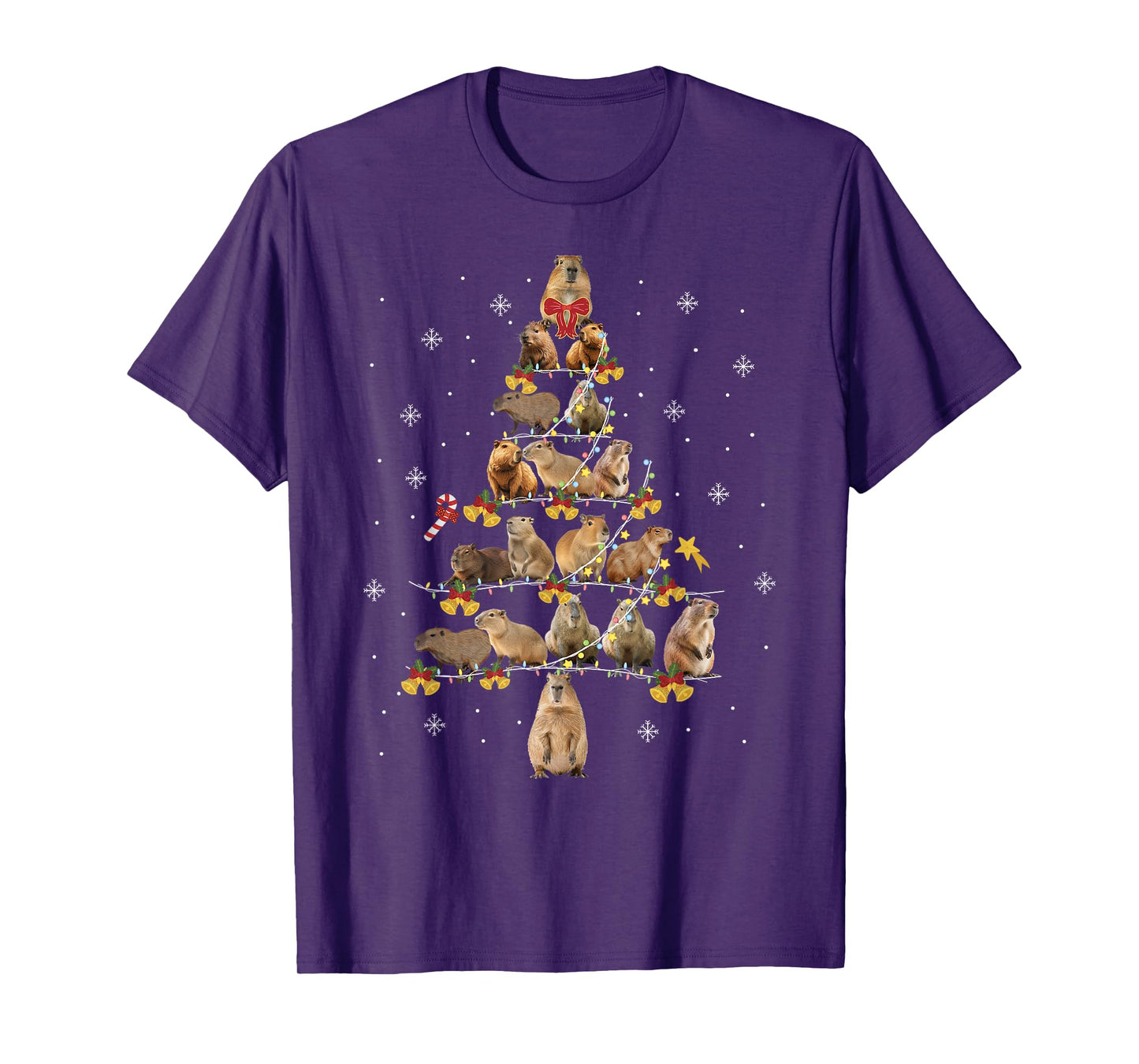 Capybara Christmas Tree Cute Capybara Holiday Decor Matching T-Shirt