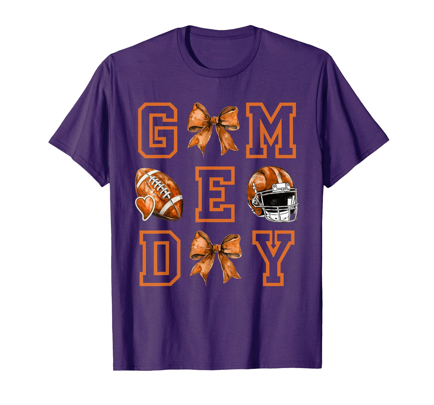 Autumn Coquette Bow Game Day American Football Player Coach T-Shirt
