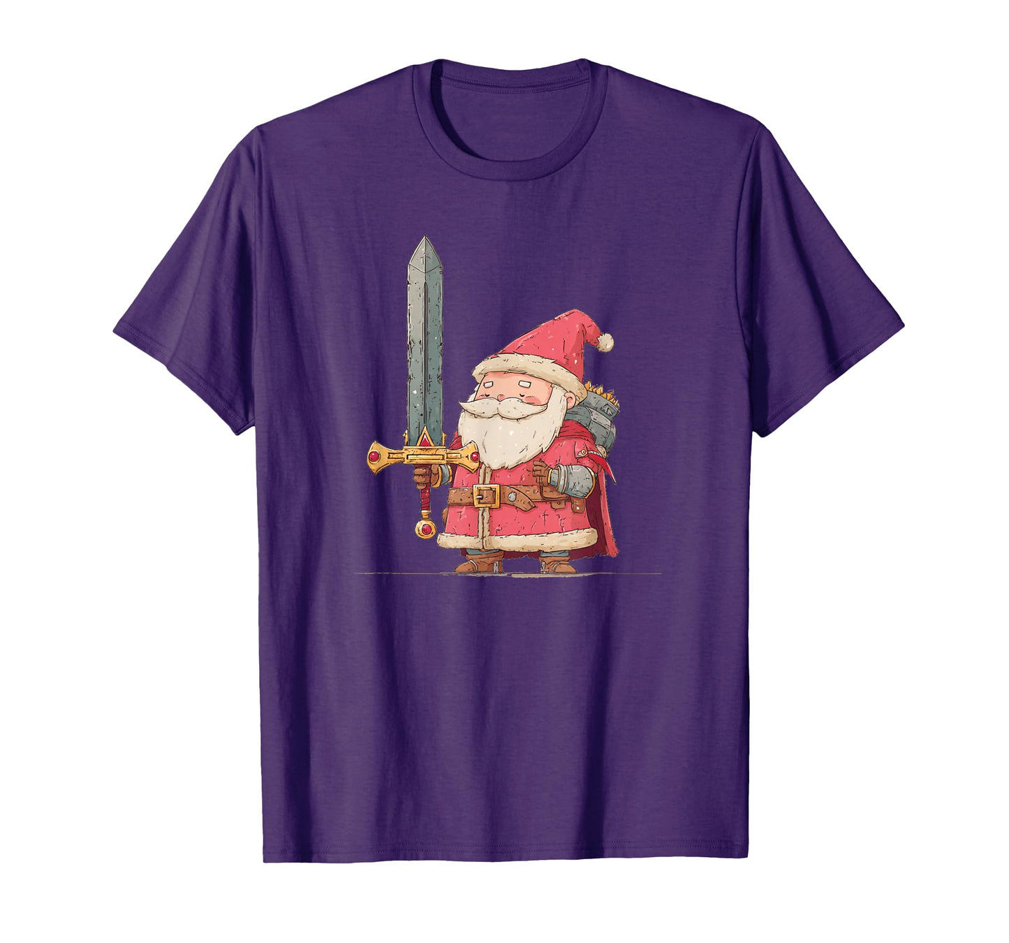 Cool Santa with Medieval Sword Costume for Boys and Girls T-Shirt