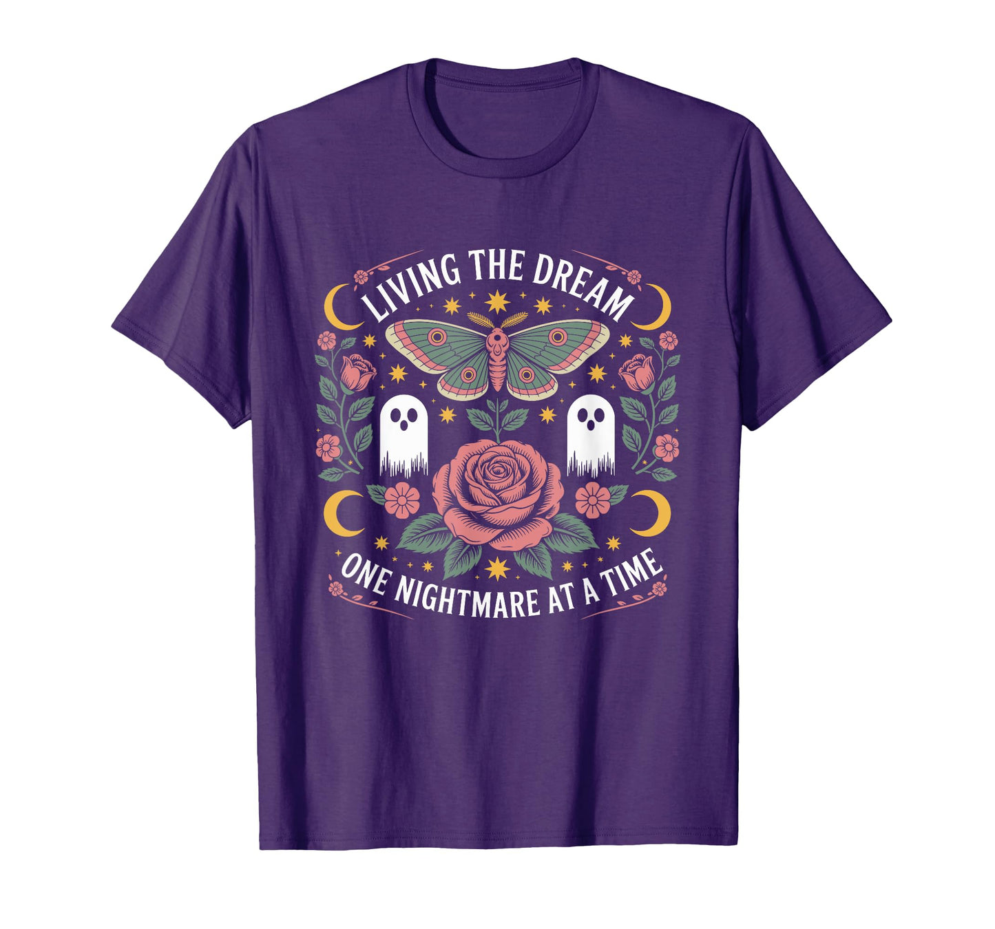 Living The Dream One Nightmare at a Time Funny Goth Vintage T-Shirt