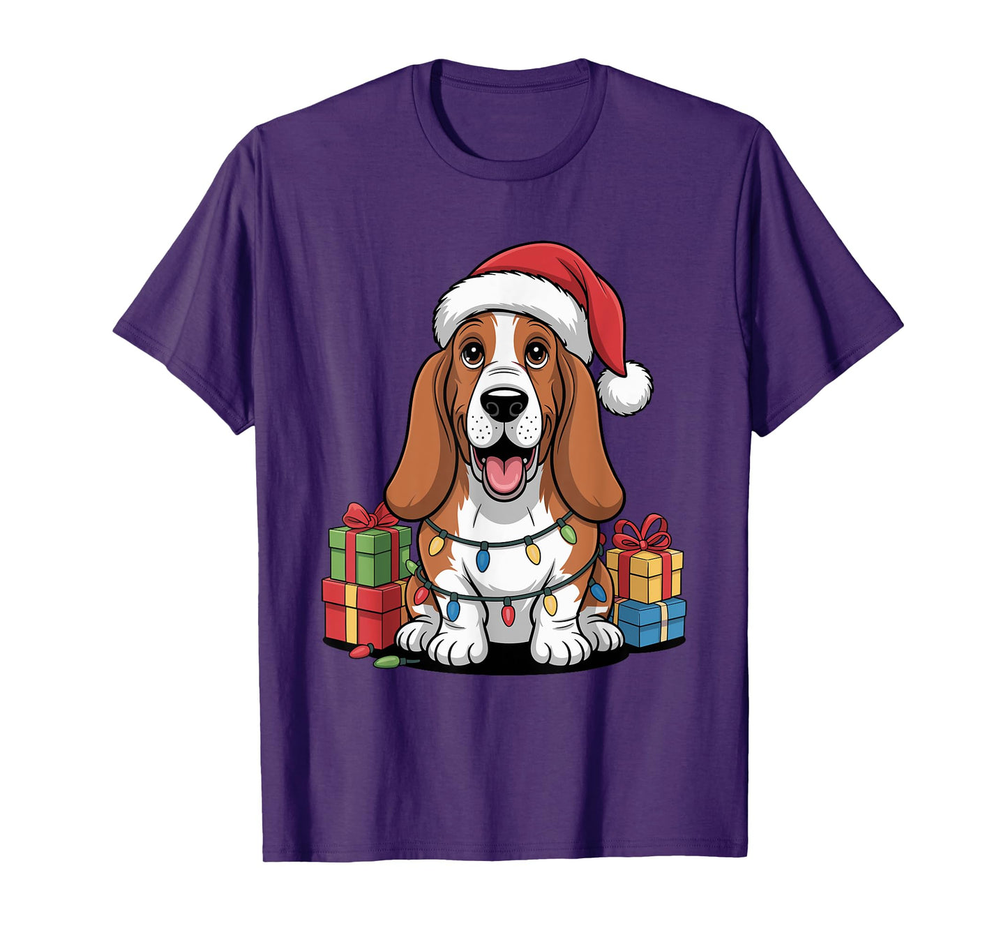 Cute Basset Hound Christmas Funny Basshole Dog Lover Holiday T-Shirt