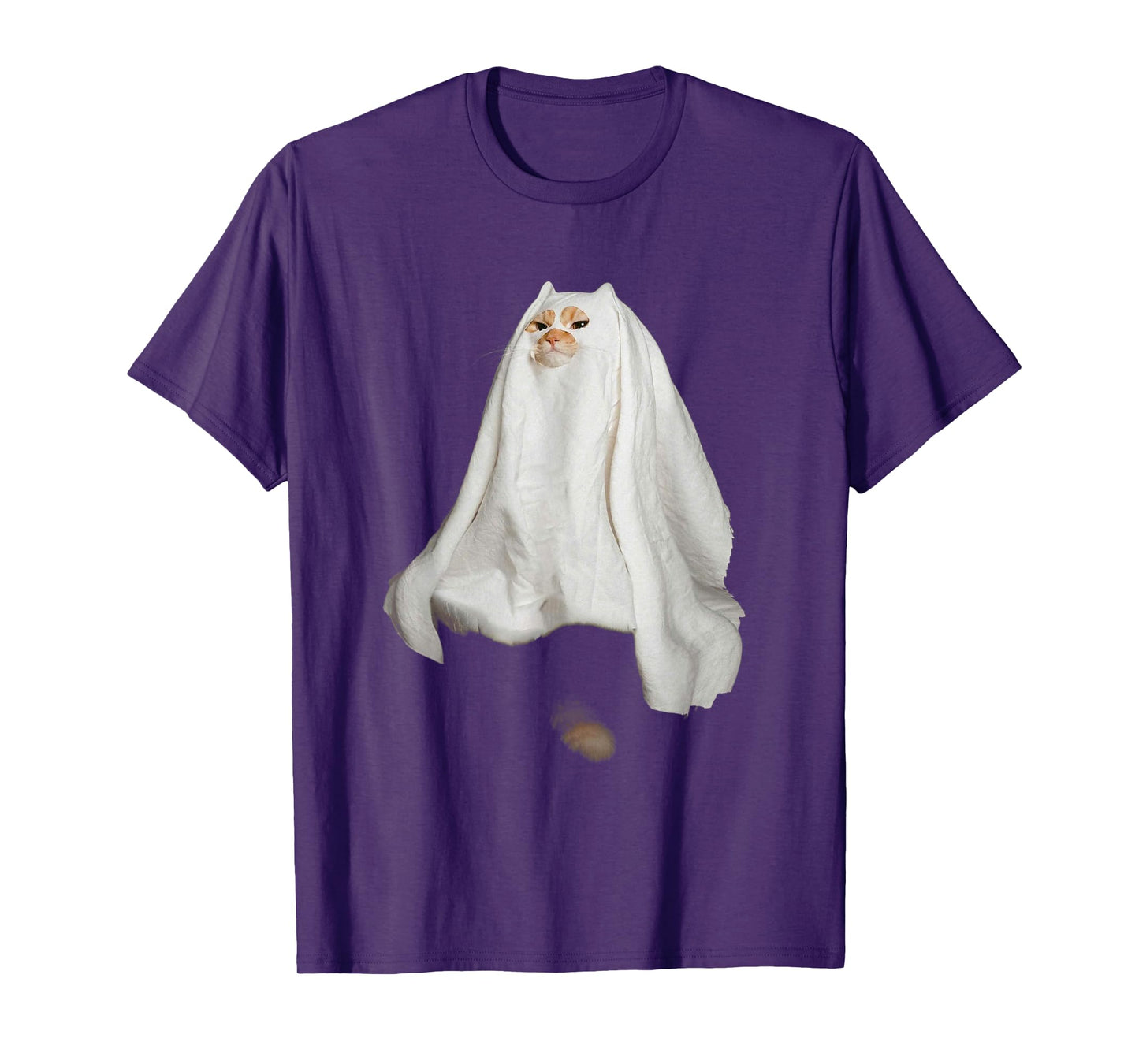 Ghost Cat Meme Funny Halloween Men Women Kids T-Shirt