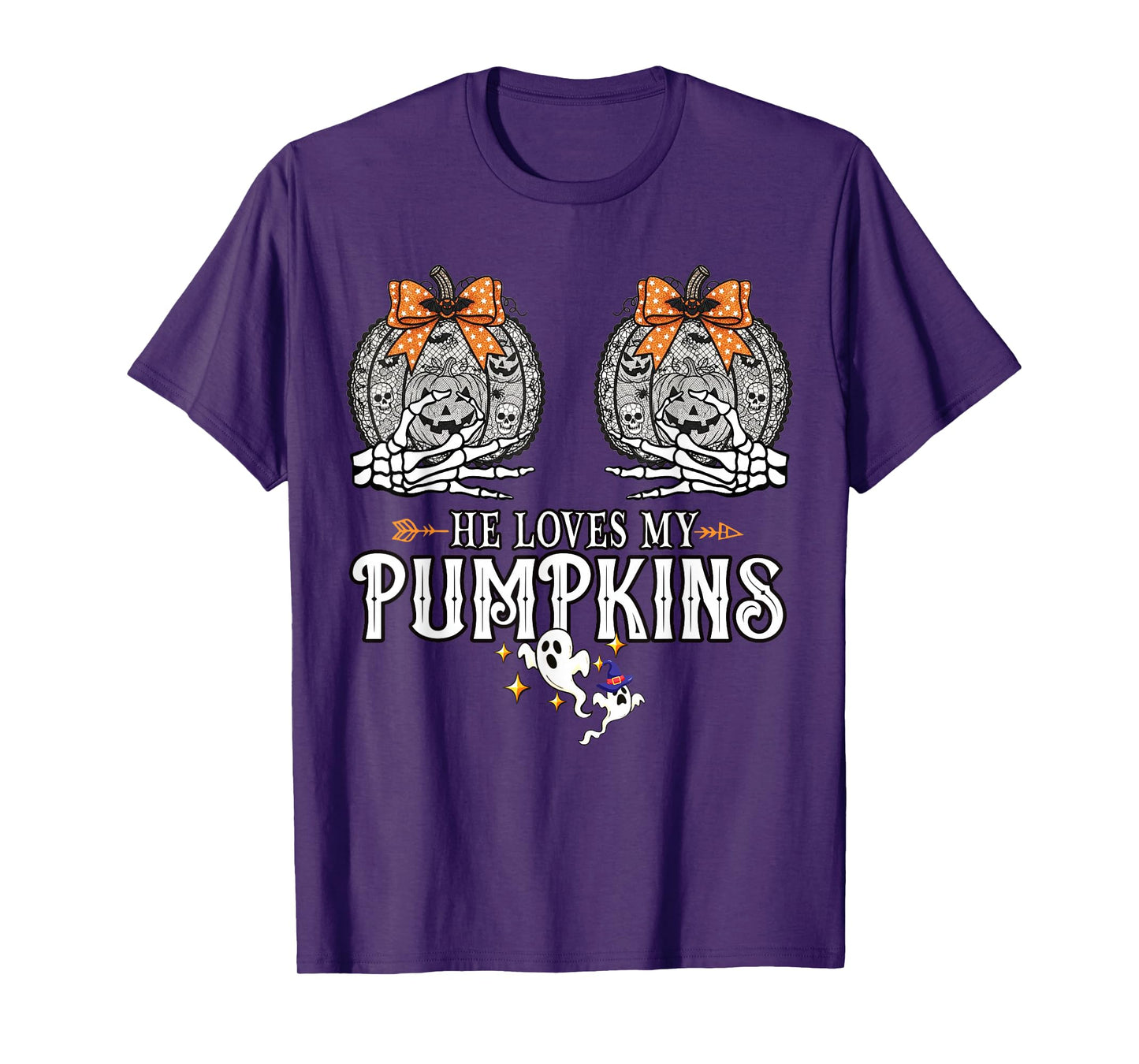 He Loves My Pumpkins I Love His Broomstick Couples Halloween T-Shirt