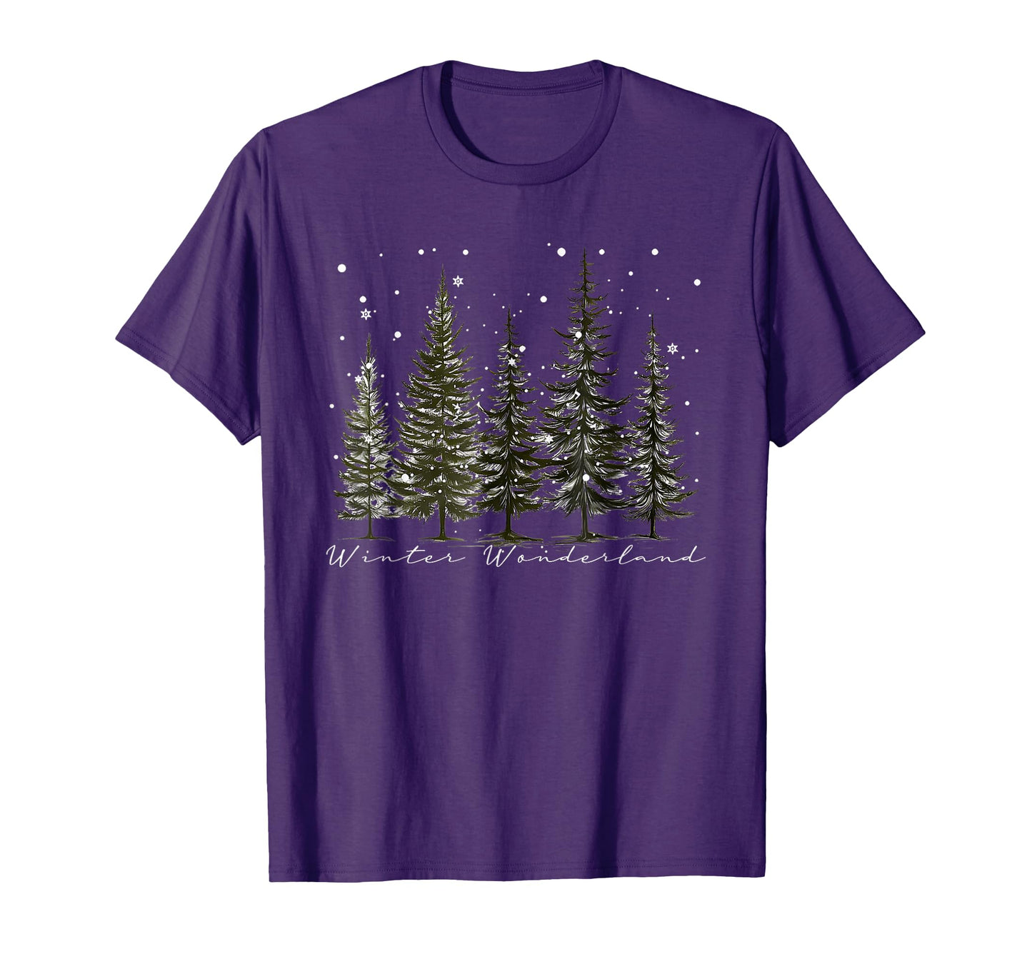 Winter Wonderland Pine Tree Nature Lover Hiking Camping T-Shirt