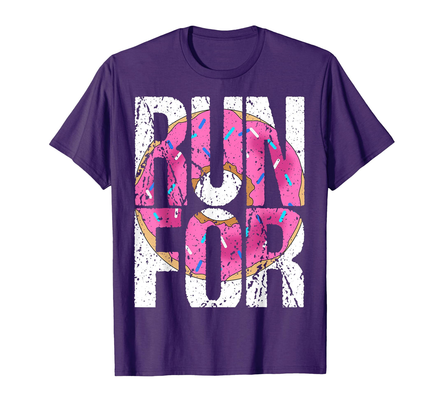 Funny Marathon Run Donut Running Workout Fitness Sport Gift T-Shirt
