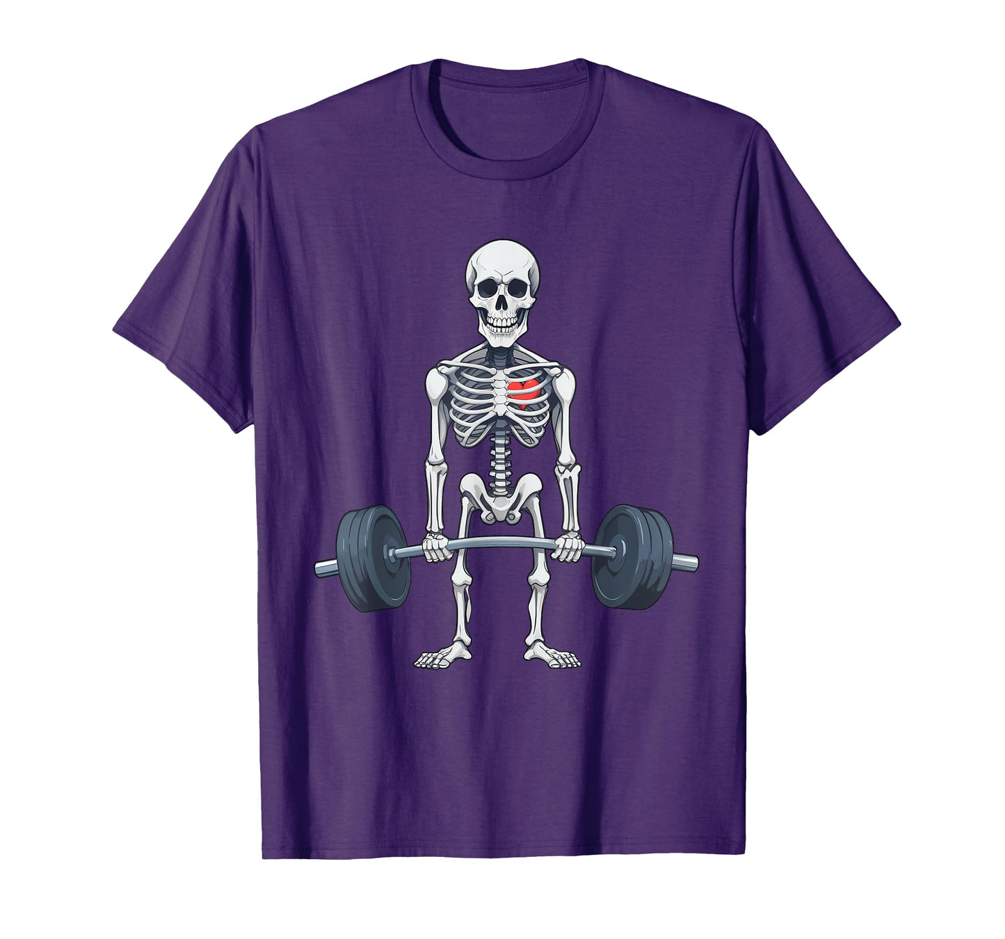 Halloween Skeleton Deadlift Funny Fitness Weightlifting Gym T-Shirt
