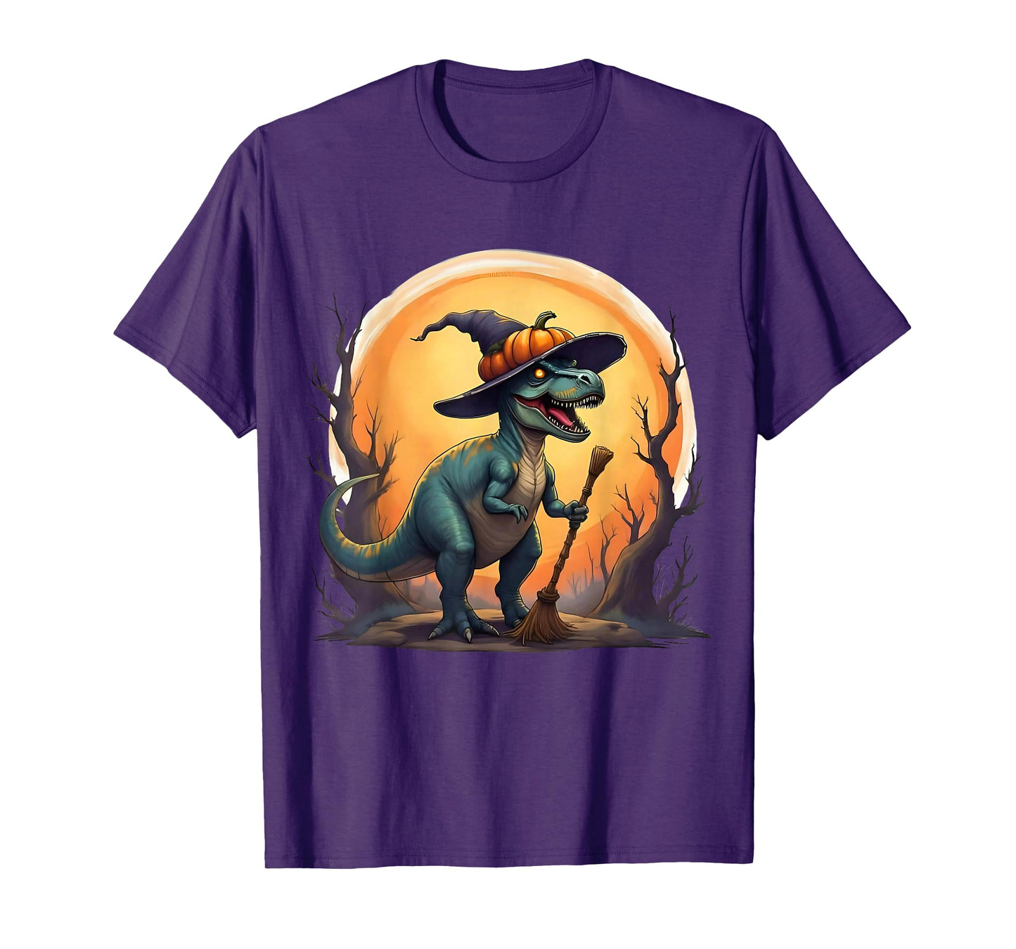 Cute Dinosaur Witch Pumpkins Halloween Family Matching Boys T-Shirt